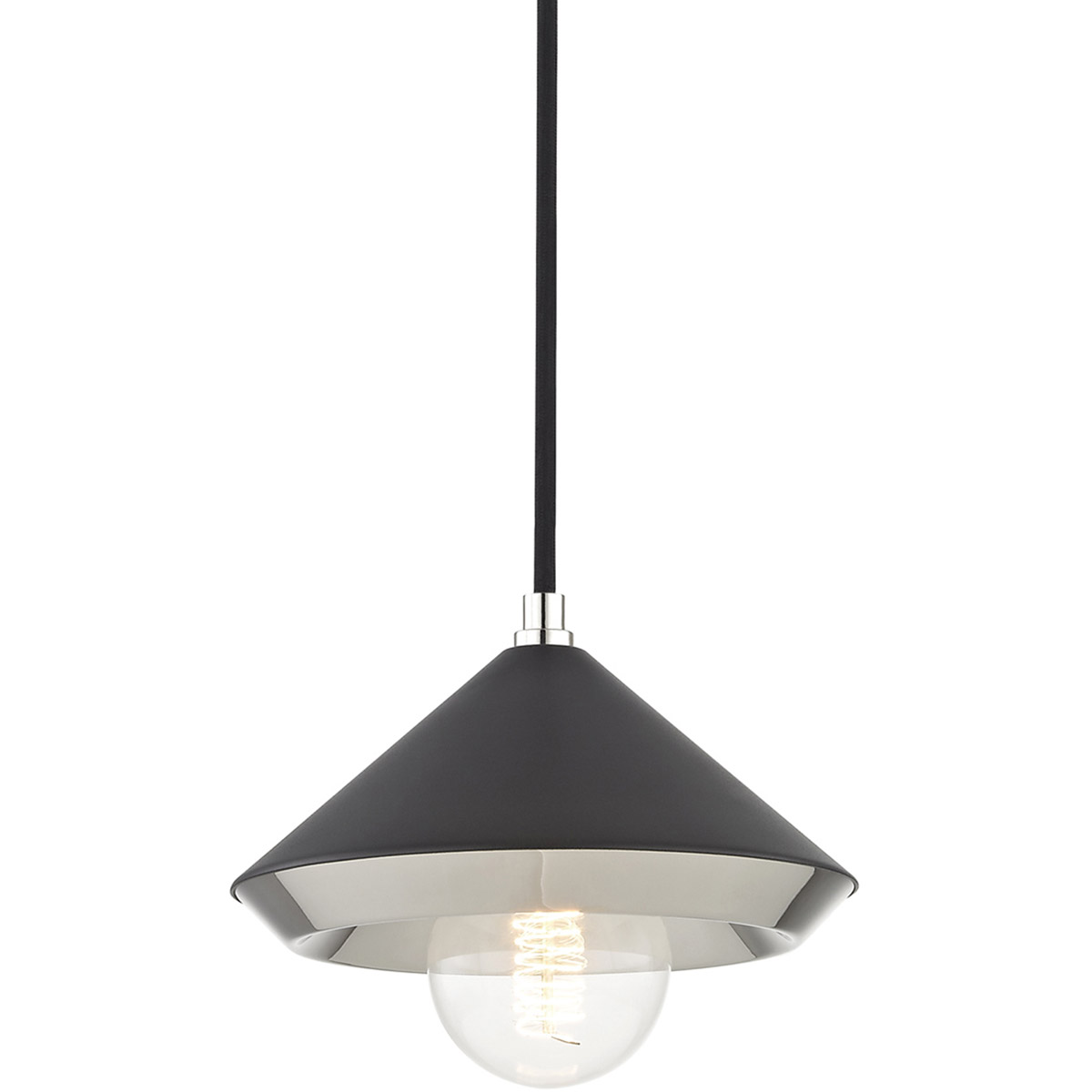 Marnie 1 Light 8 inch Polished Nickel Pendant Ceiling Light in Polished Nickel and Black