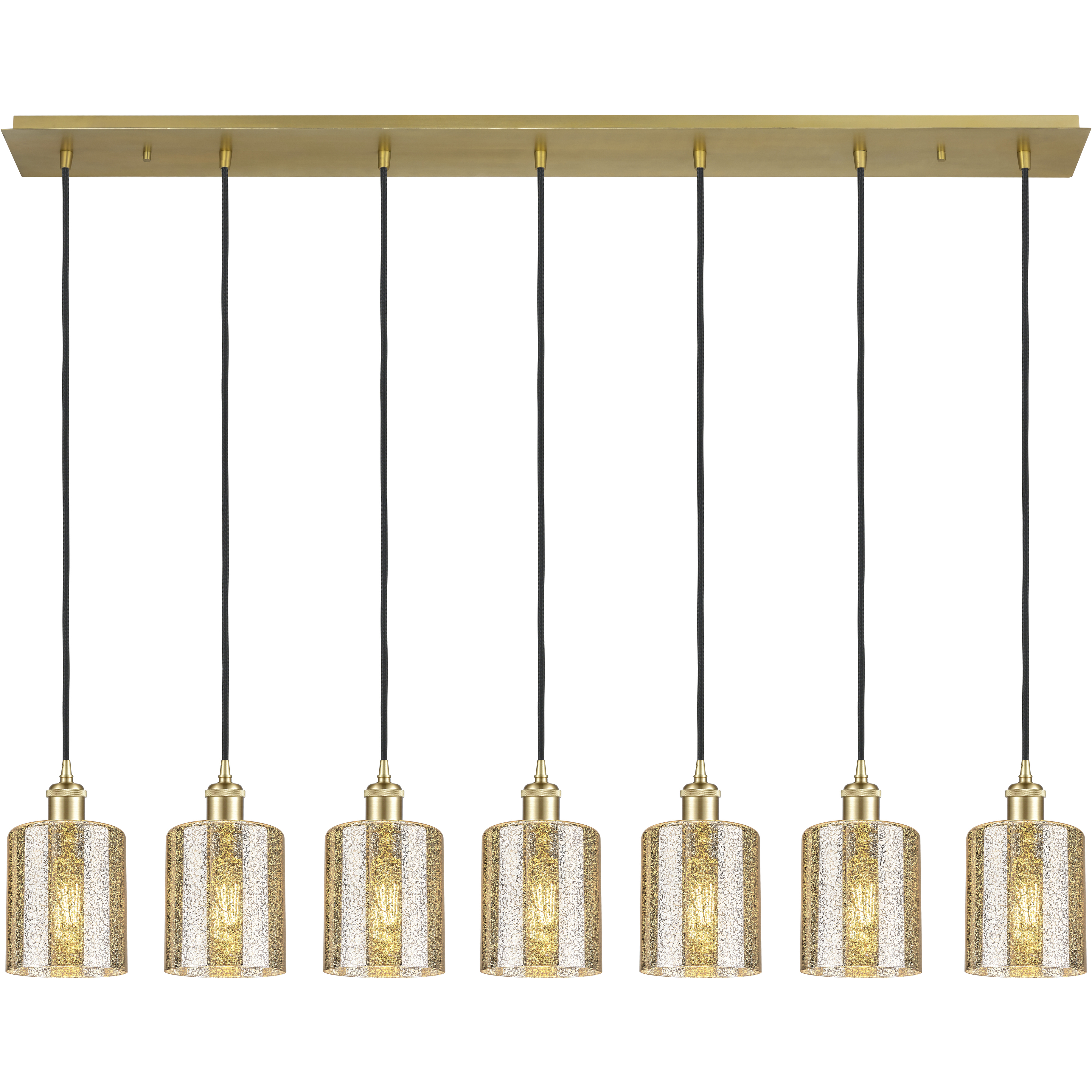 Ballston Cobbleskill 7 Light 48.5 inch Satin Gold Linear Pendant Ceiling Light