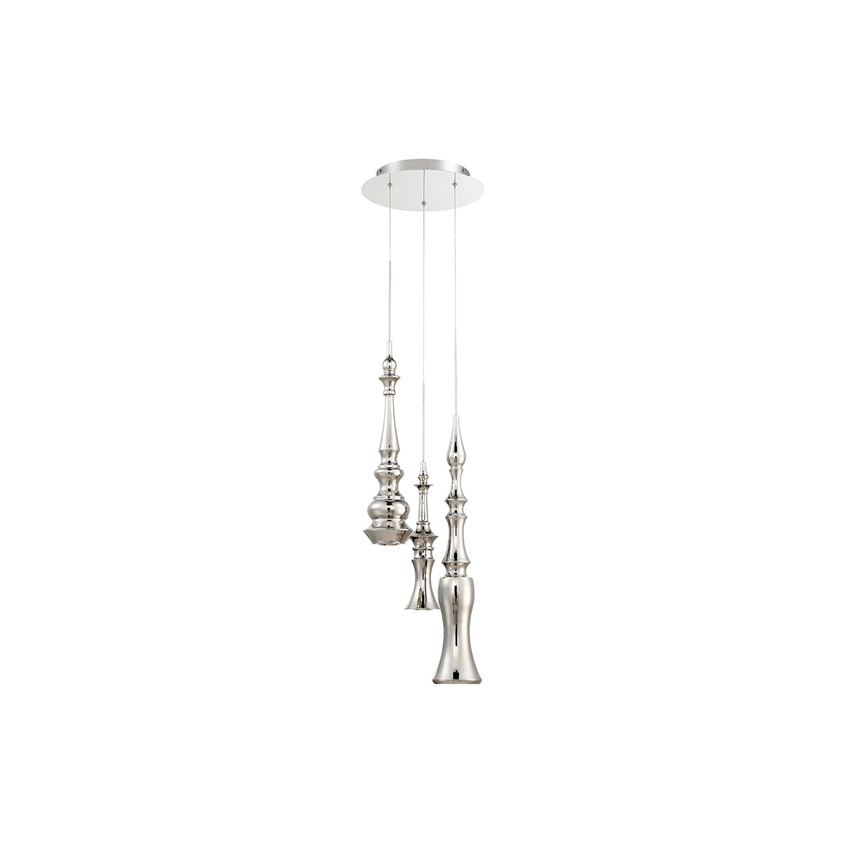 Hookah LED 12 inch Polished Nickel Chandelier Ceiling Light