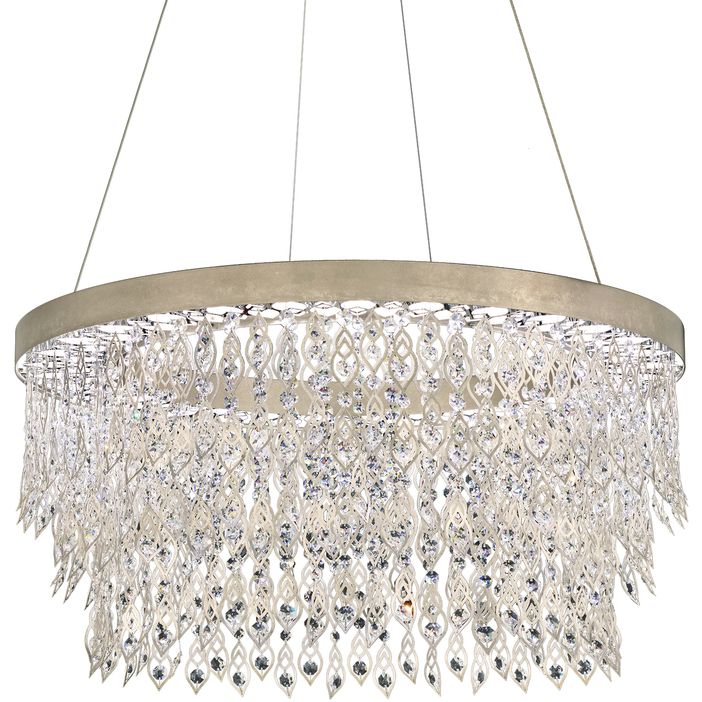 Signature Pavona LED 36 inch Antique Silver Chandelier Ceiling Light