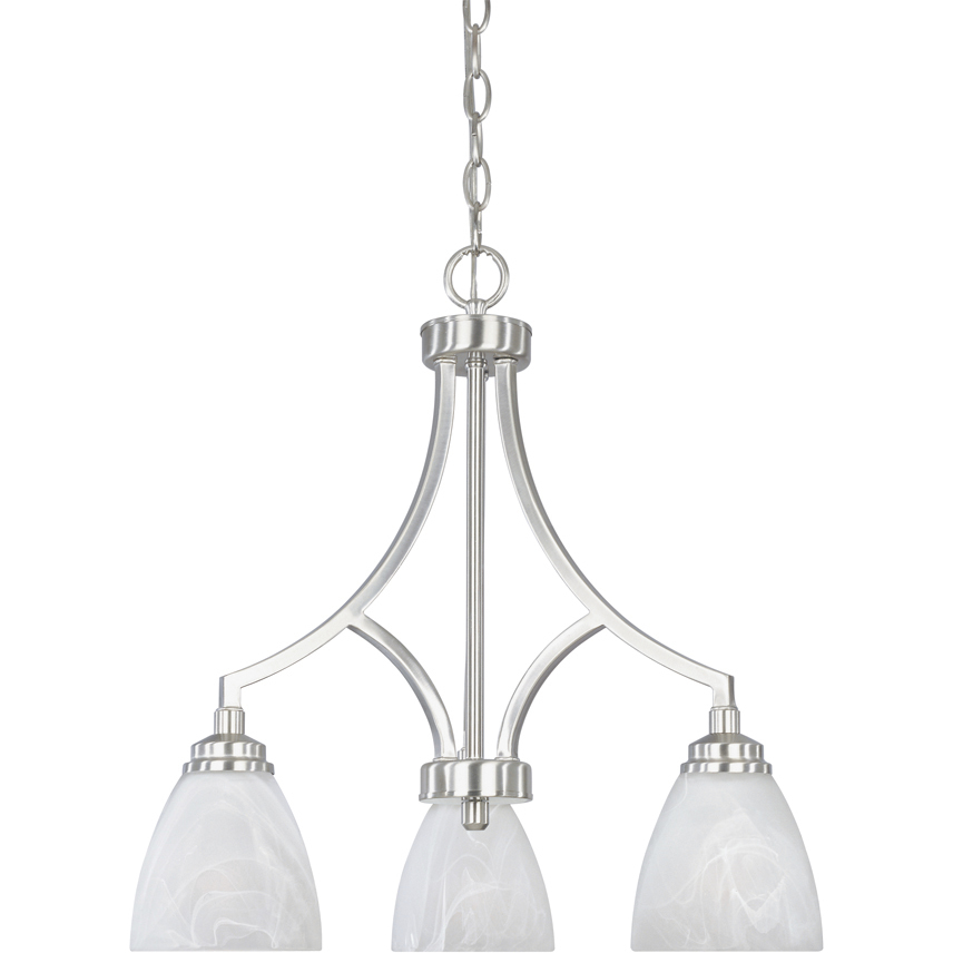 Tackwood 3 Light 20 inch Satin Platinum Chandelier Ceiling Light
