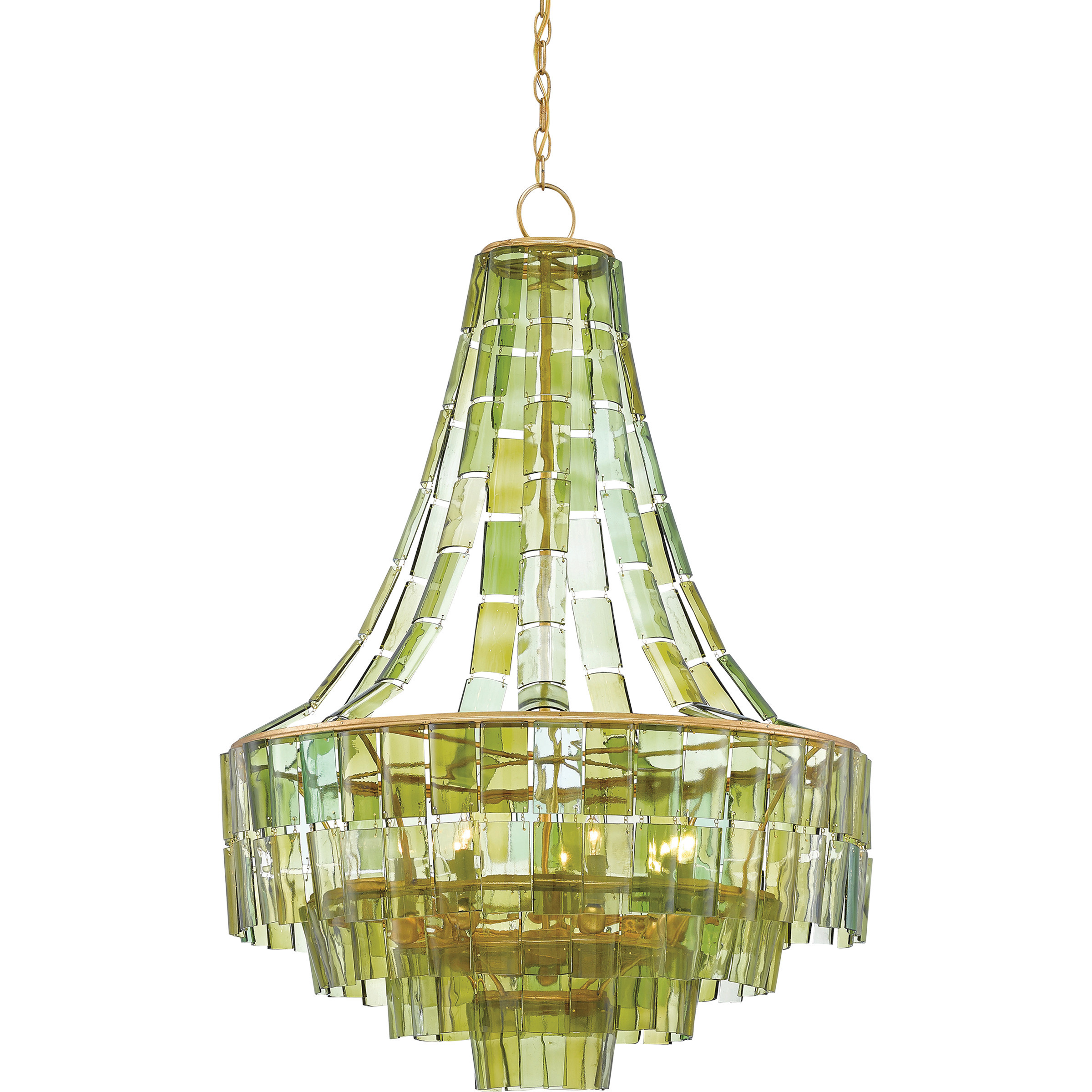 Vintner 7 Light 27.25 inch Contemporary Gold Leaf Chandelier Ceiling Light