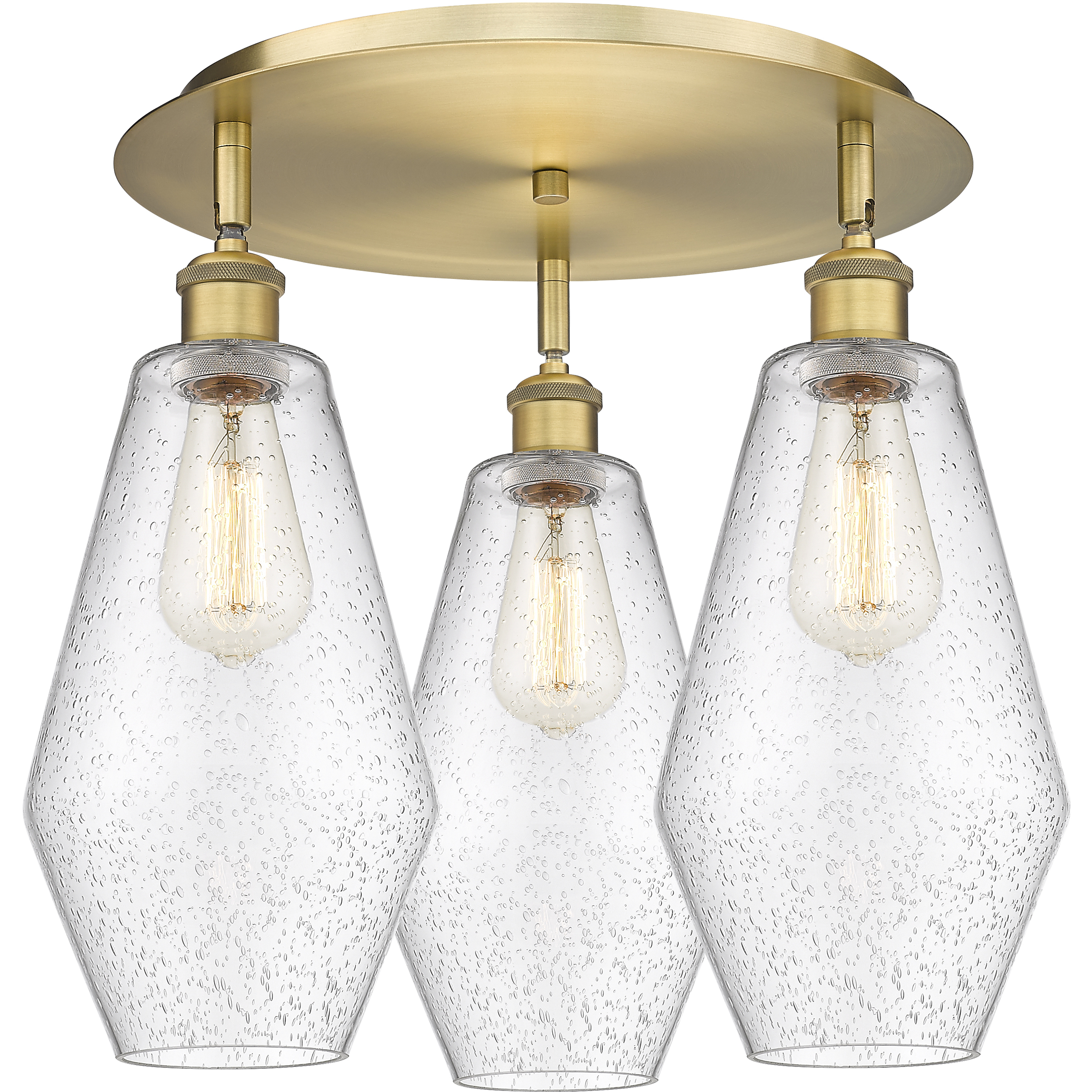 Cindyrella 3 Light 18.75 inch Brushed Brass Flush Mount Ceiling Light in Seedy