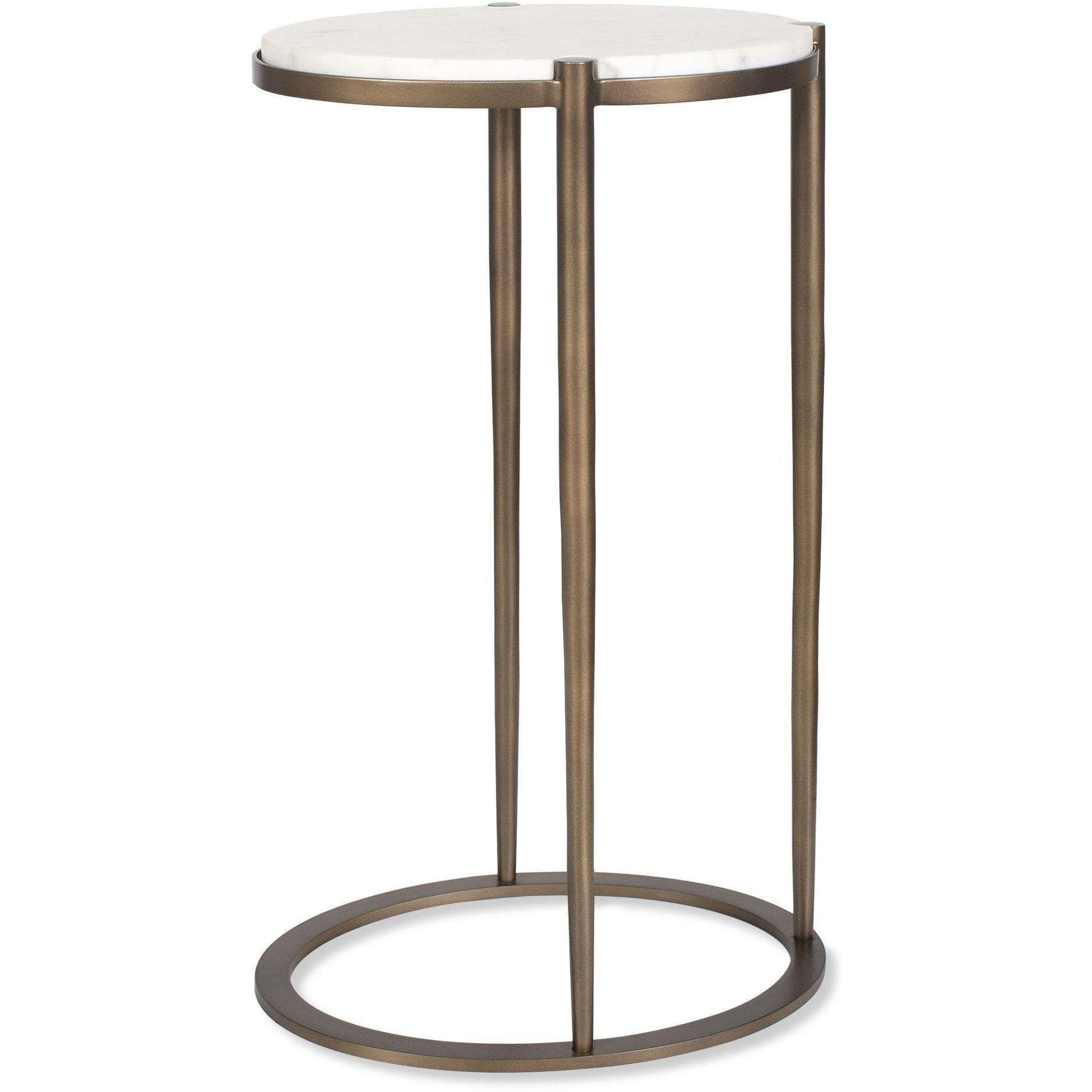 Mercier 25 X 10 inch White Marble and Bronze Accent Table