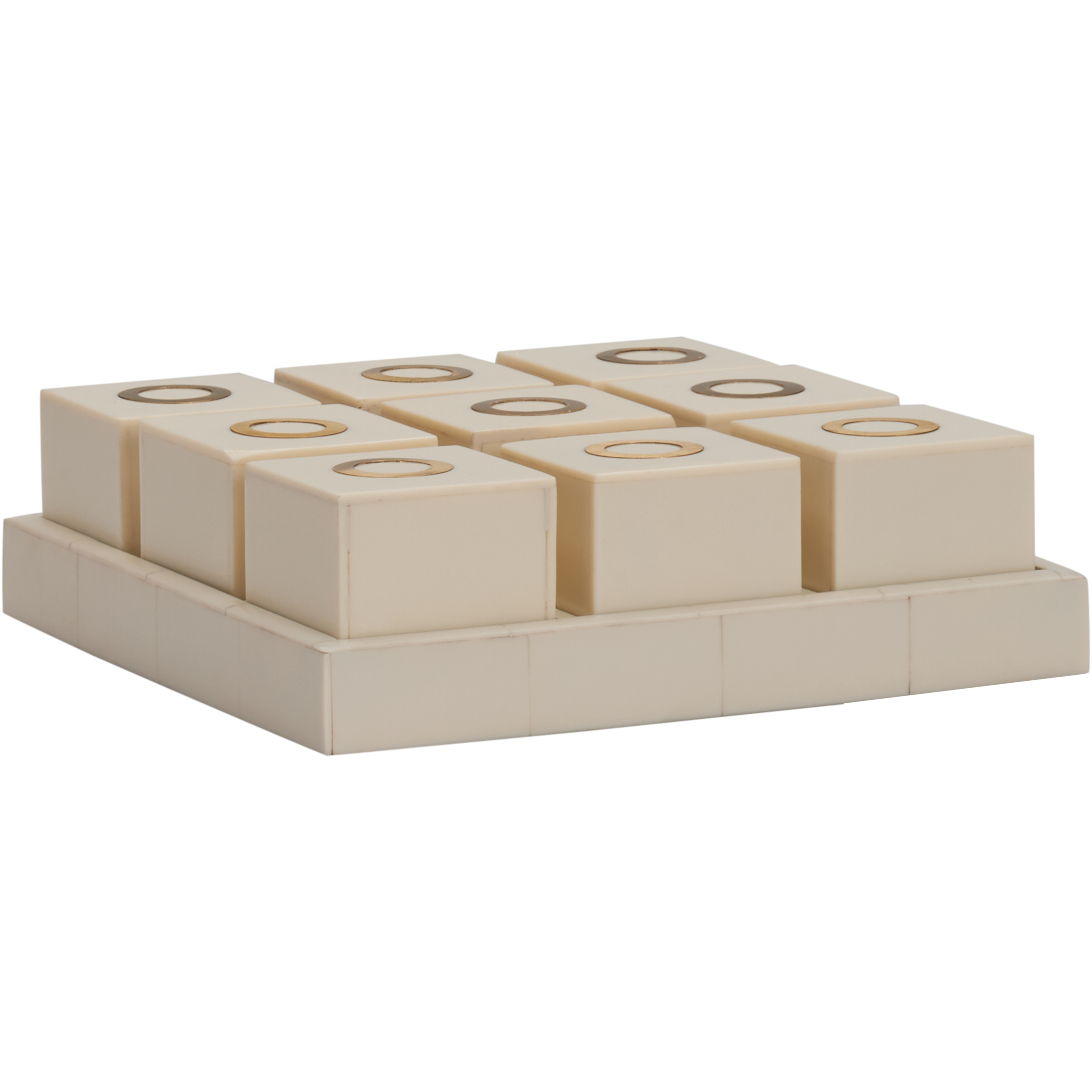 Tic Tac Toe White/Cream and Gold Game Decor