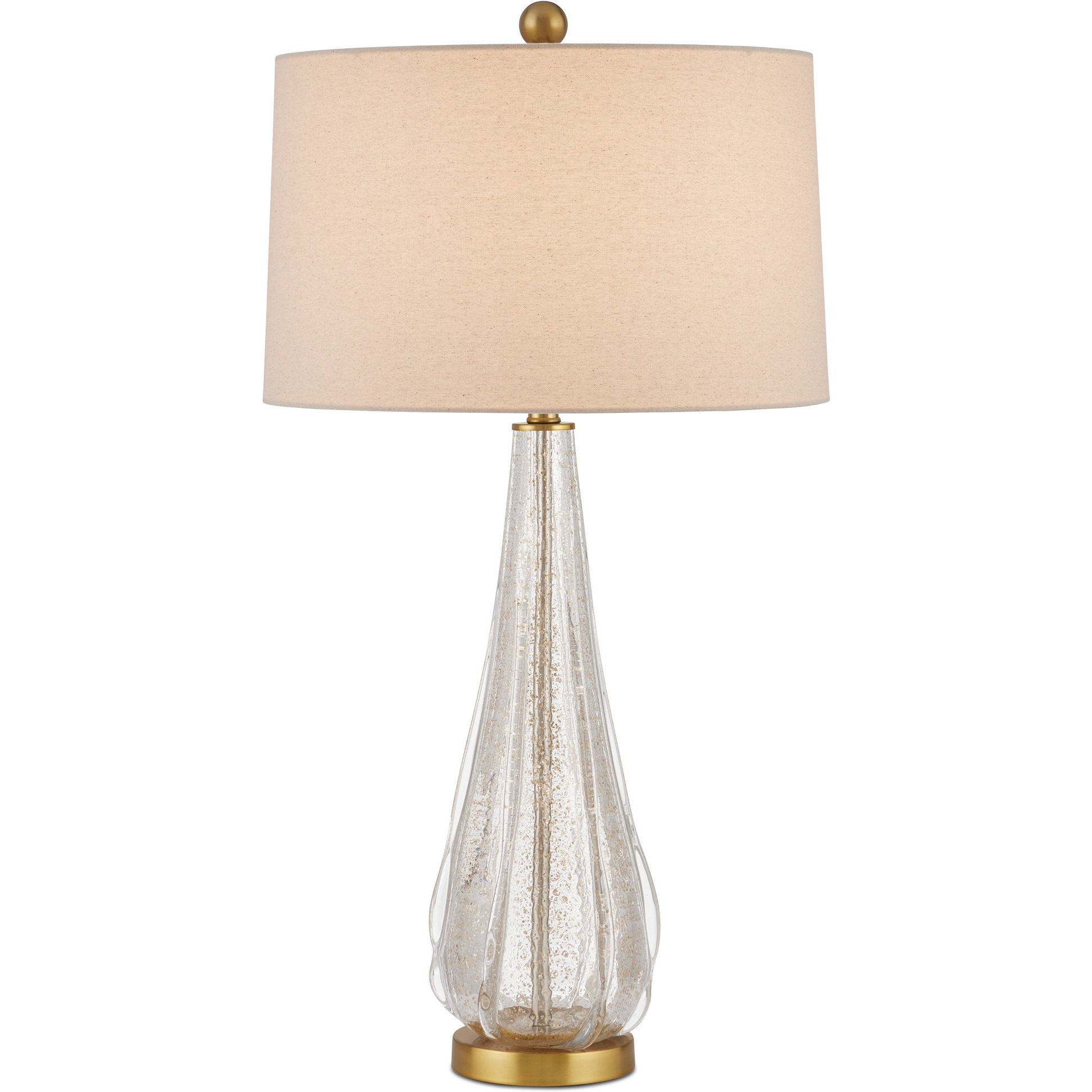 Zyphyrine 34 inch 150 watt Clear and Gold and Antique Brass Table Lamp Portable Light