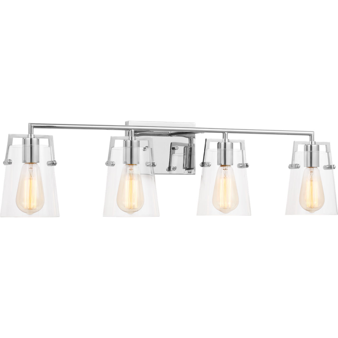 Drew & Jonathan Crofton 4 Light 33.38 inch Chrome Wall Bath Fixture Wall Light in Clear Glass