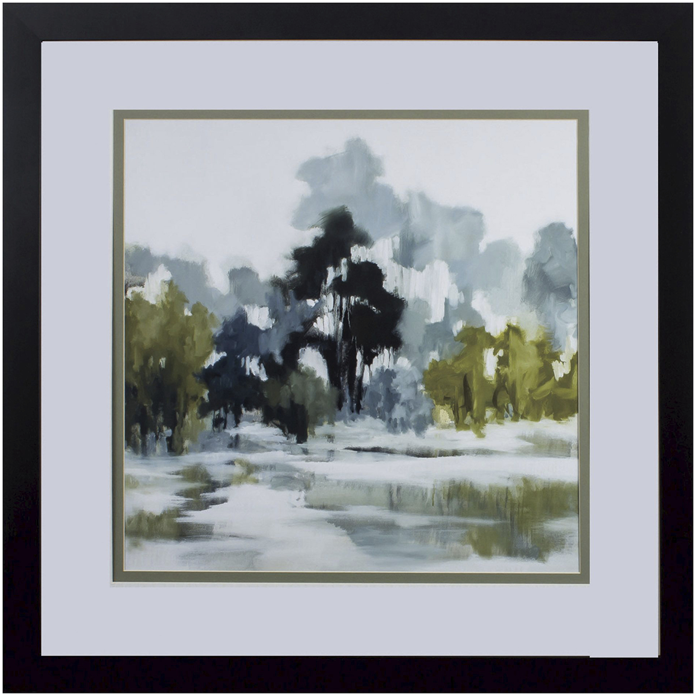 Bean Fields Tall Trees / Reflections Green and Blue and Turquoise Framed Art, Propac