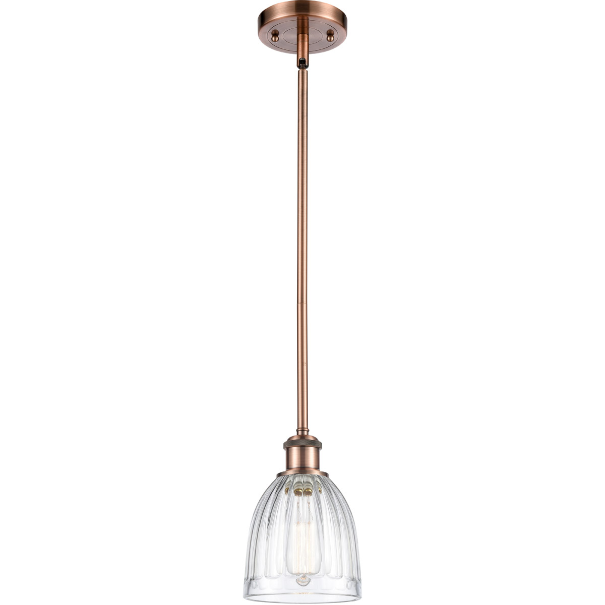 Ballston Brookfield LED 5.75 inch Antique Copper Pendant Ceiling Light in Clear Glass, Ballston