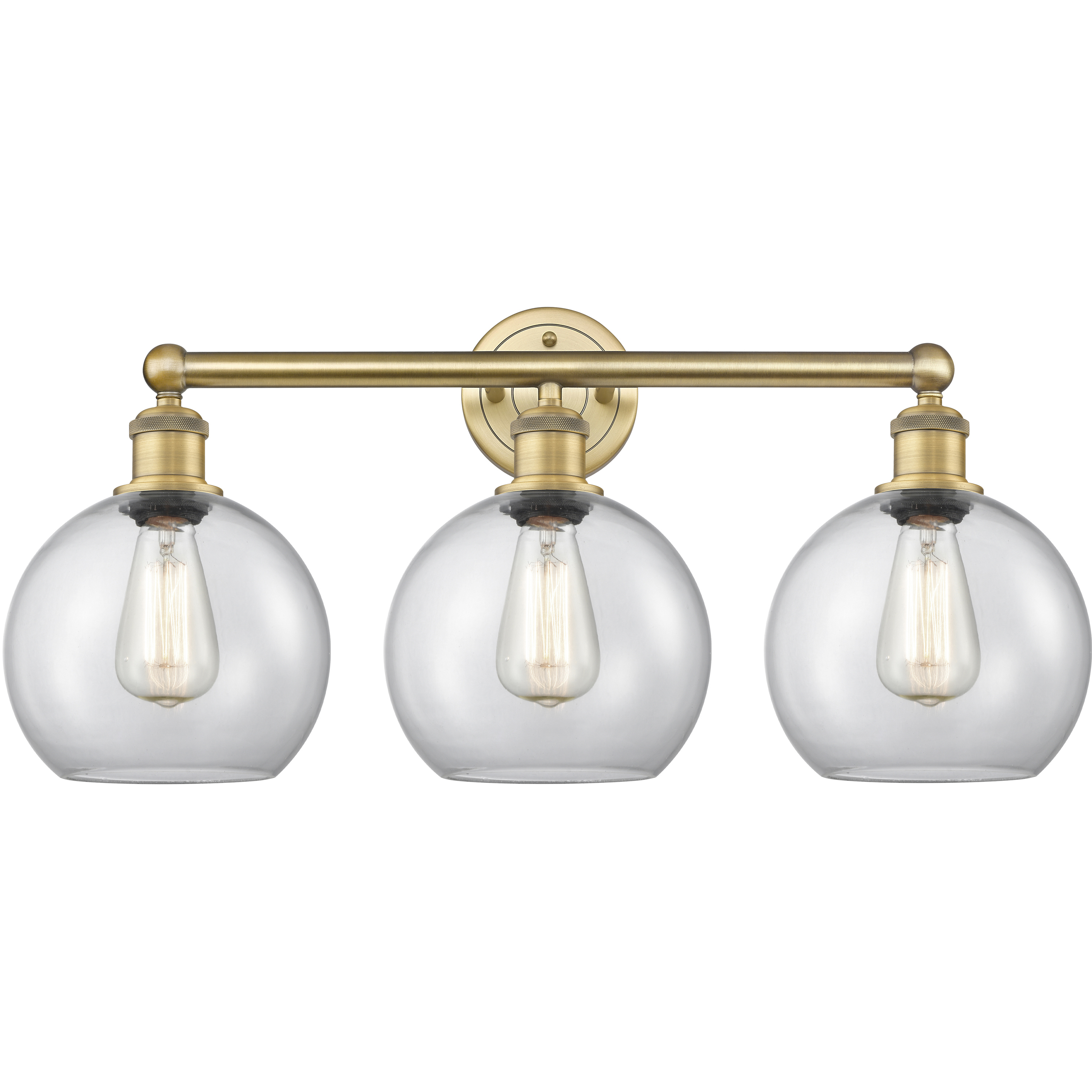 Athens 3 Light 26 inch Brushed Brass Bath Vanity Light Wall Light in Clear
