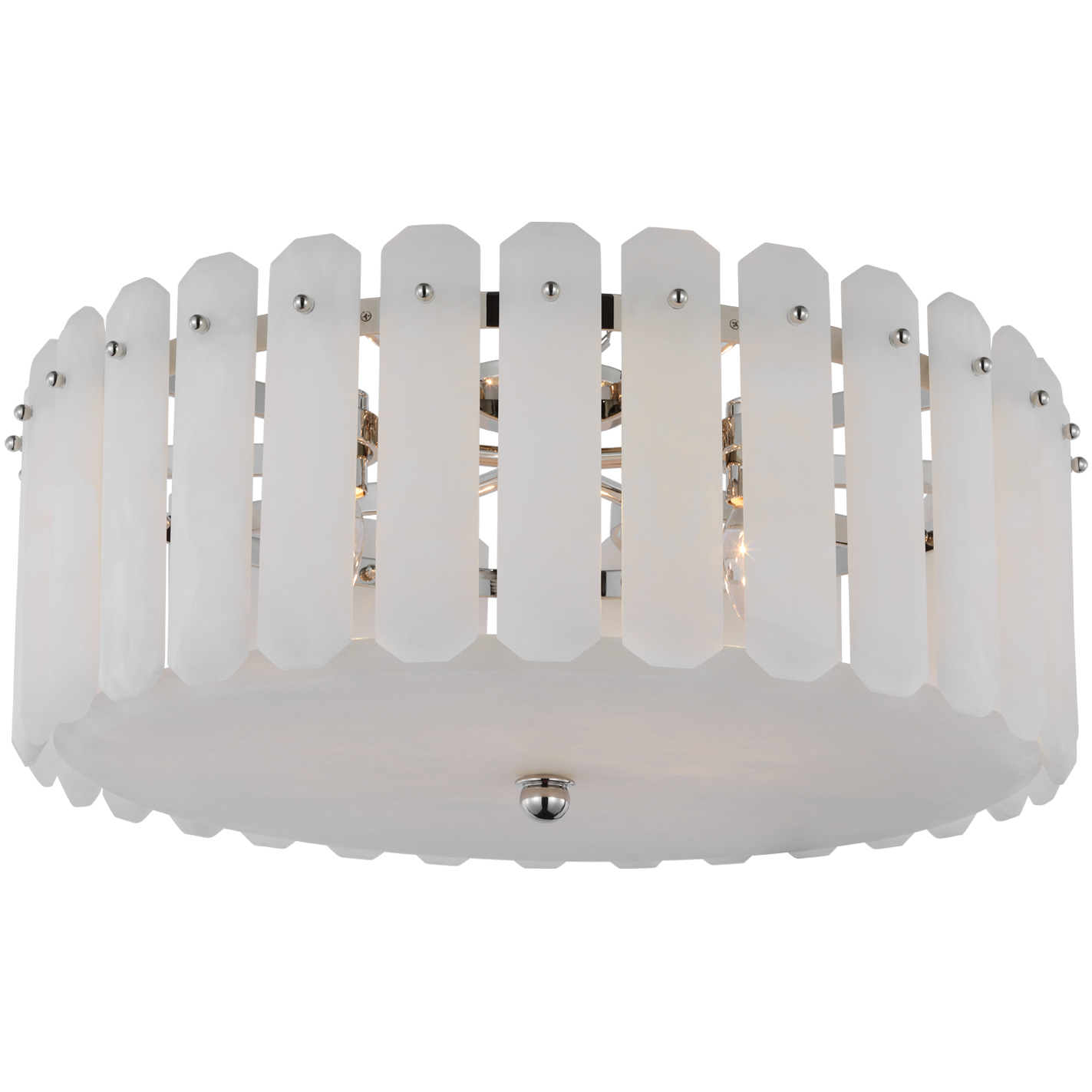 AERIN Bonnington 5 Light 24.75 inch Polished Nickel Flush Mount Ceiling Light in Alabaster, Large