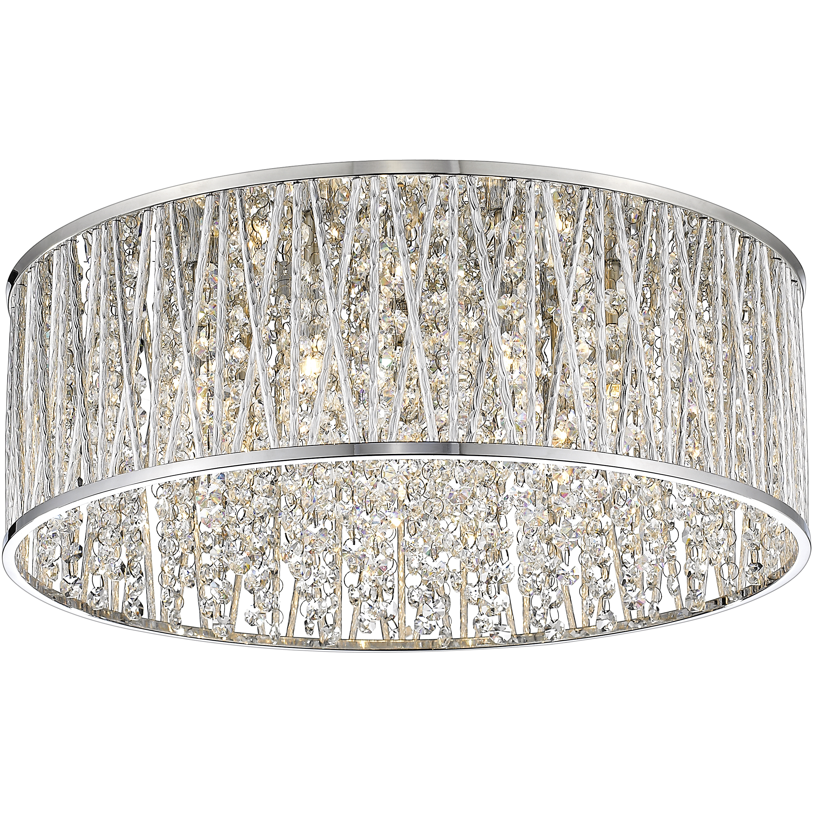 Terra 7 Light 19 inch Chrome Flush Mount Ceiling Light in 8.5