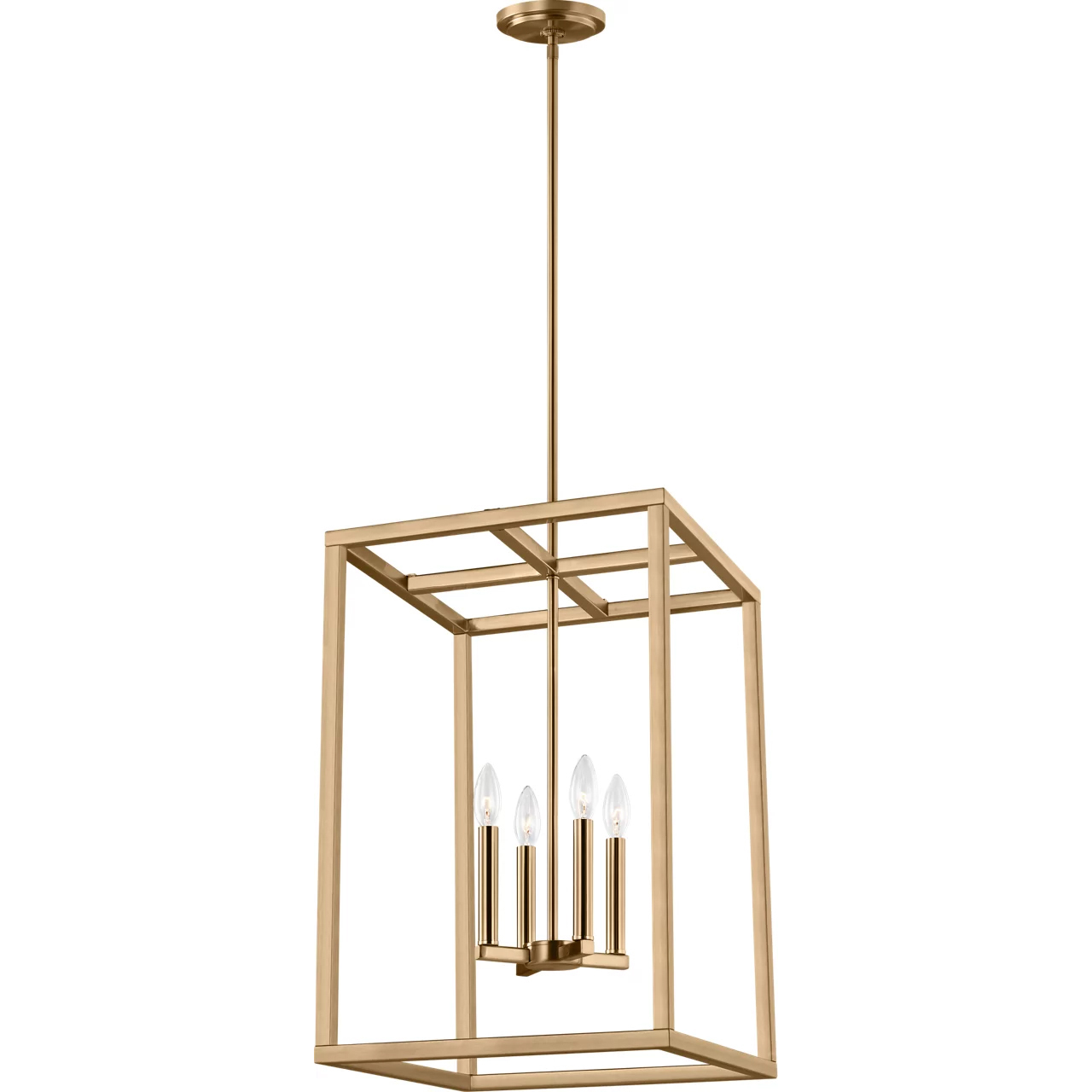Moffet Street LED 15.5 inch Satin Brass Foyer Pendant Ceiling Light, Medium