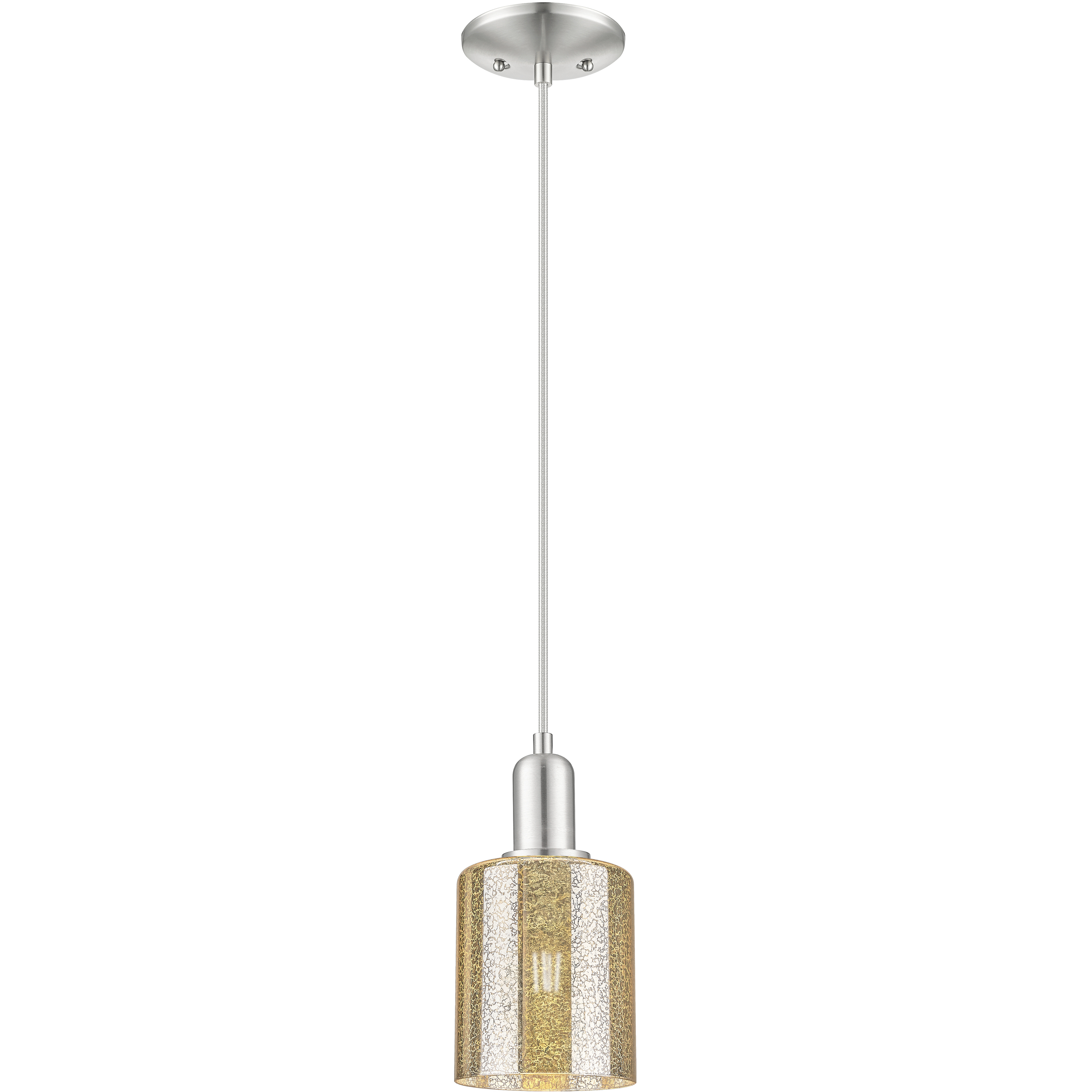 Arcadia Cobbleskill 1 Light 5 inch Brushed Satin Nickel Mini Pendant Ceiling Light in Mercury