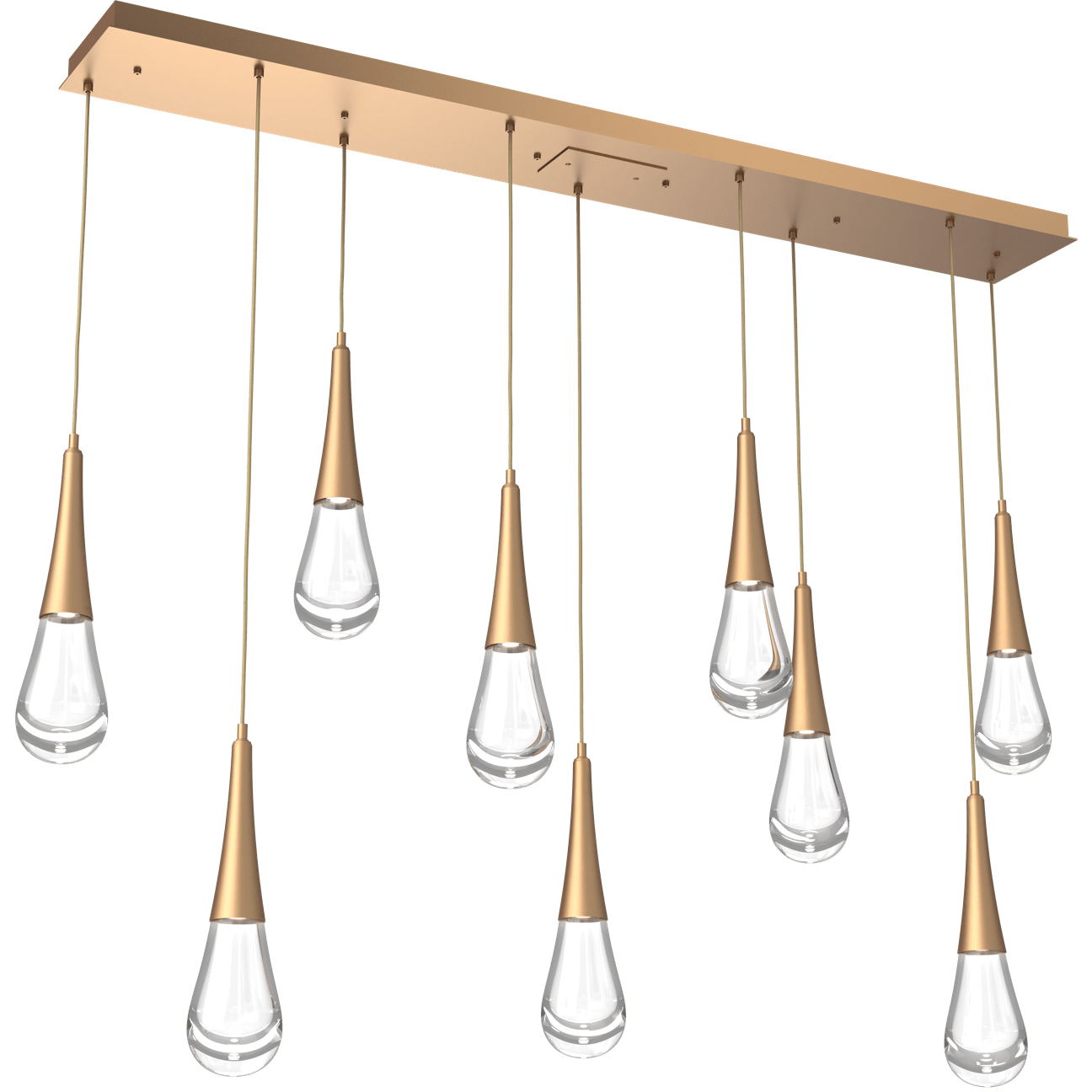 Rain Drop LED Novel Brass Linear Pendant Ceiling Light in 2700K LED