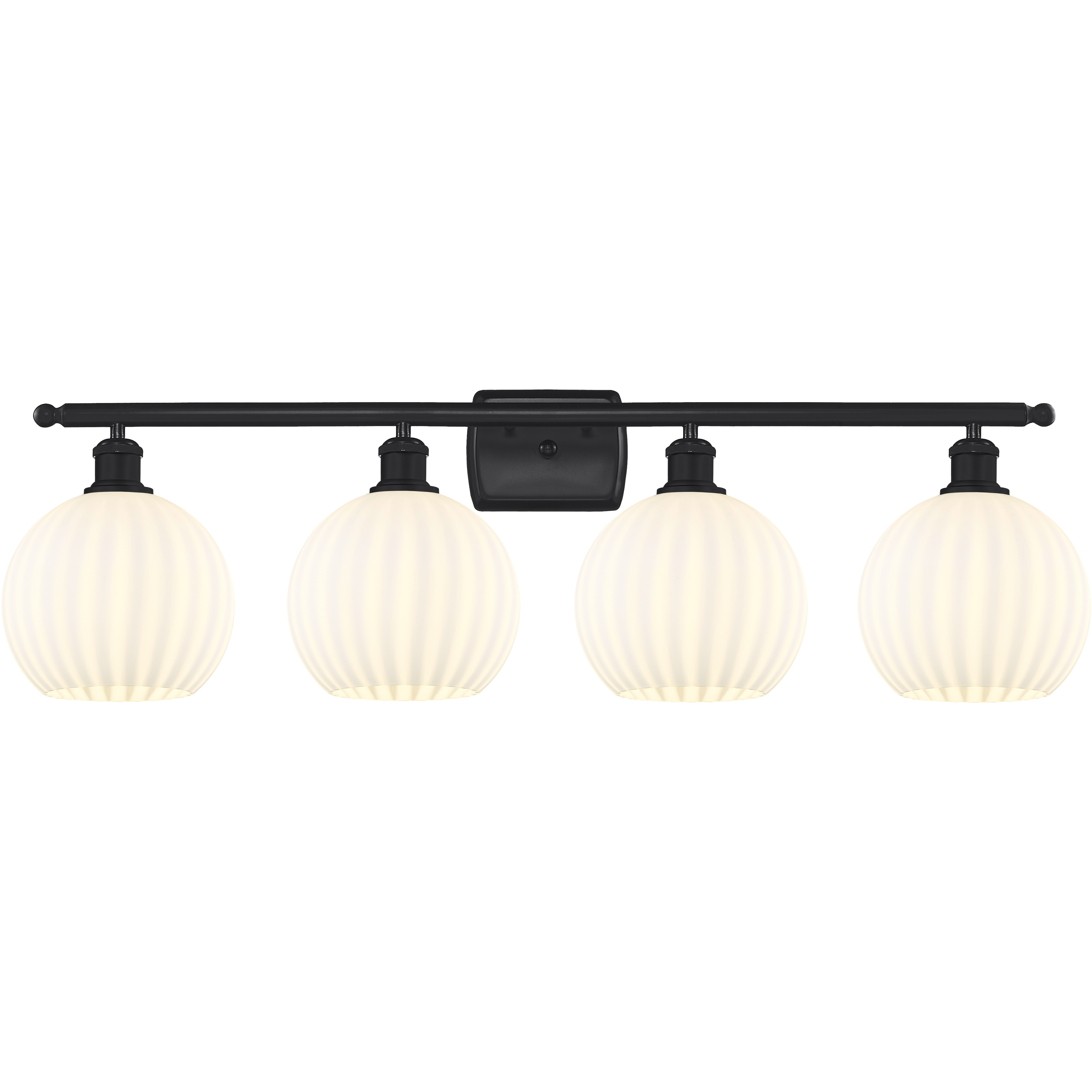 Ballston White Venetian 4 Light 38 inch Matte Black Bath Vanity Light Wall Light
