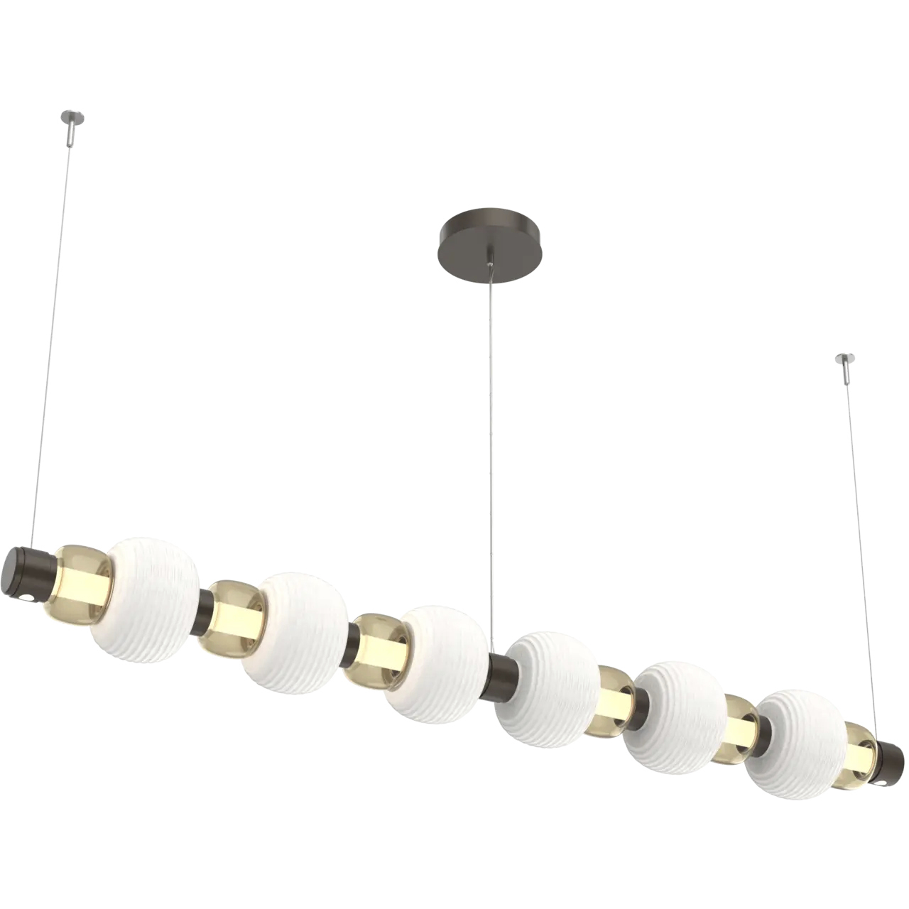 Torno Mandrel LED 72.6 inch Flat Bronze with Chalk Linear Chandelier Ceiling Light