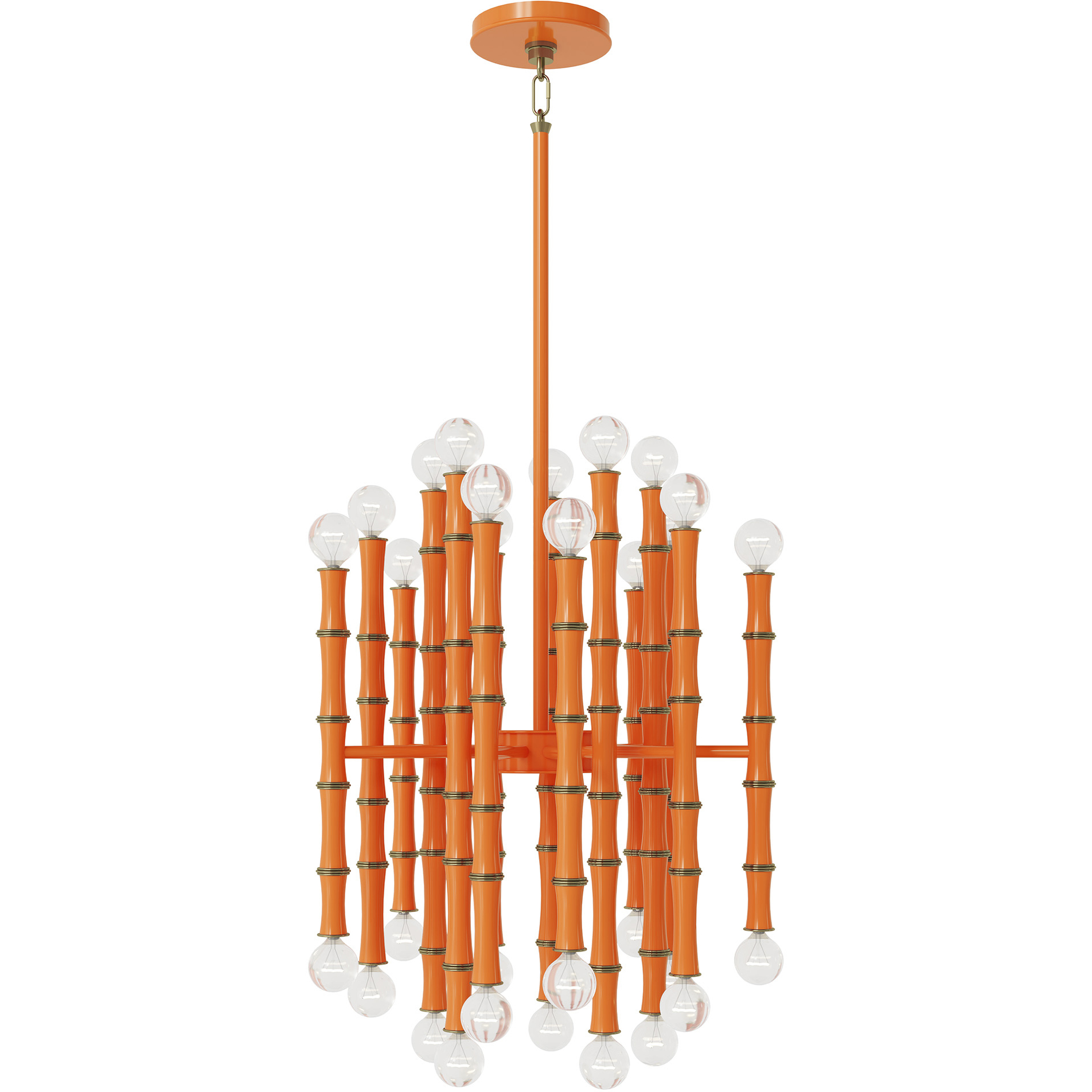 Kane 30 Light 17.75 inch Pumpkin with Modern Brass Chandelier Ceiling Light