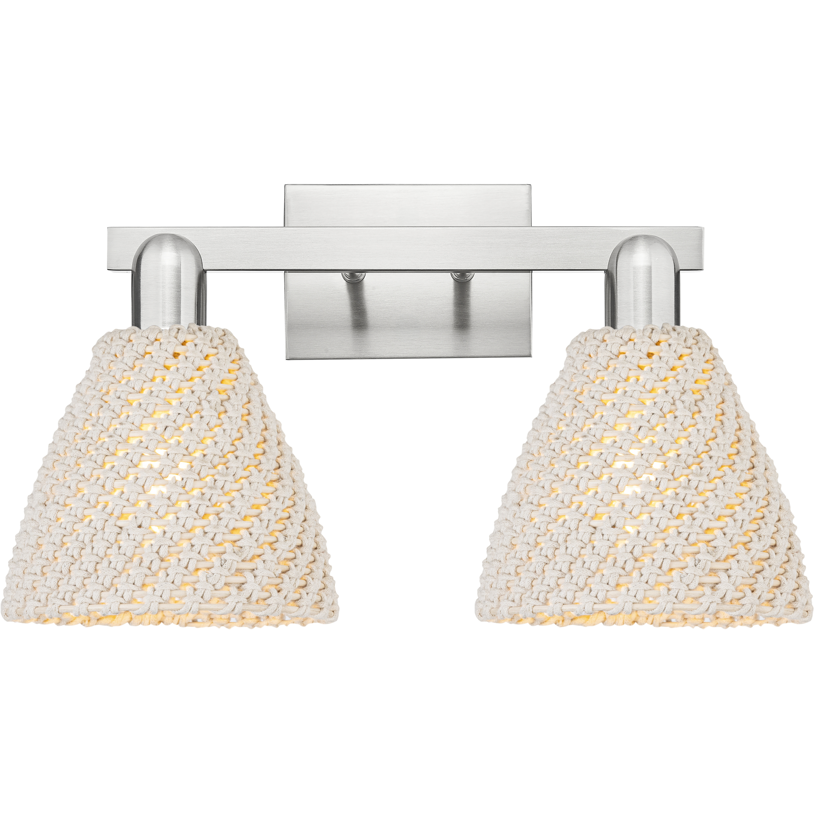 Natural Ballston Dome 2 Light 16 inch Brushed Satin Nickel Bath Vanity Light Wall Light