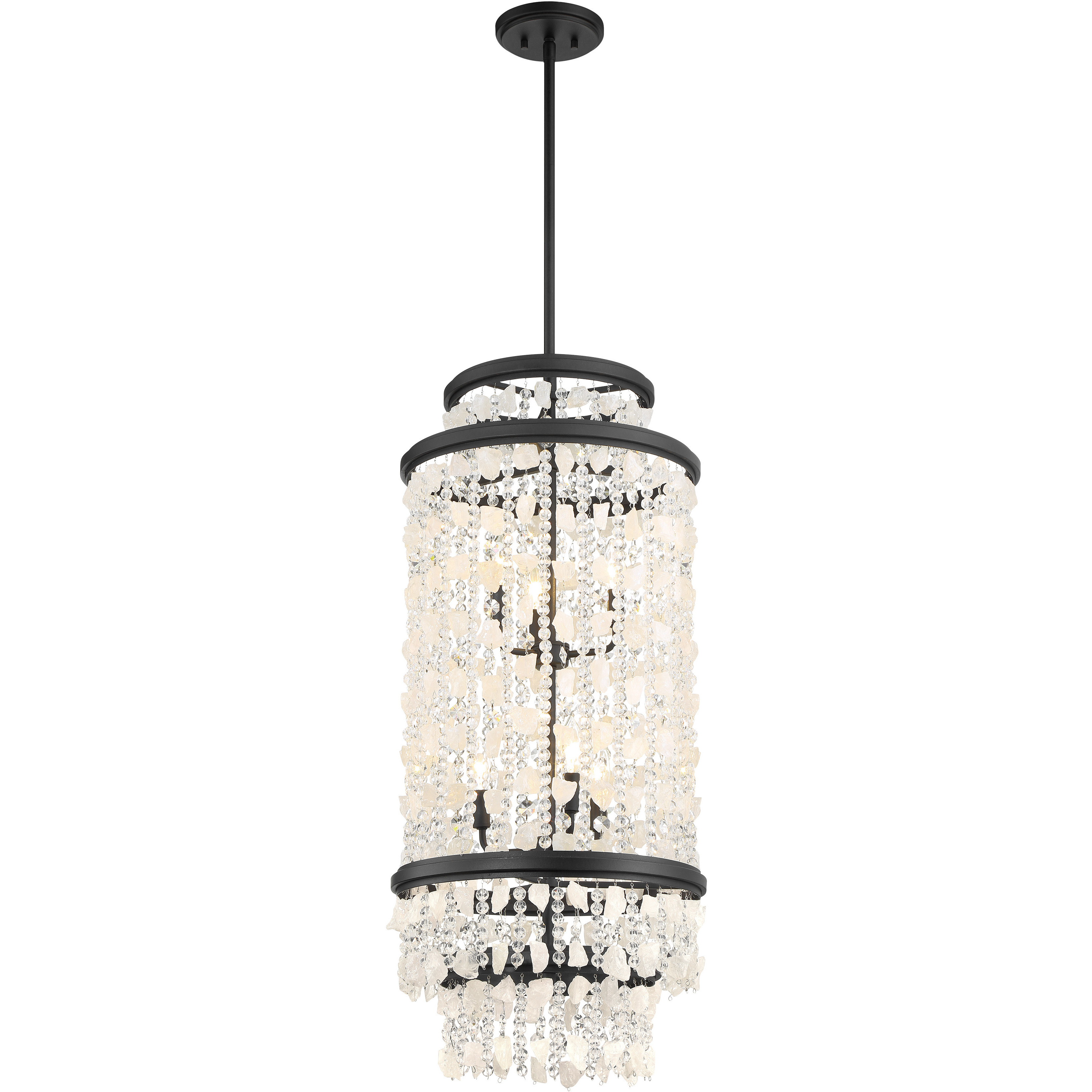 Shimmering Elegance 6 Light 16 inch Sand Coal Foyer Pendant Ceiling Light