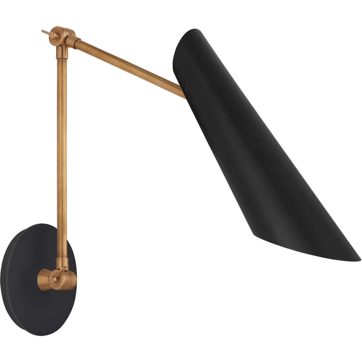 AERIN Franca 14.5 inch 12 watt Hand-Rubbed Antique Brass Double Library Wall Light in Black