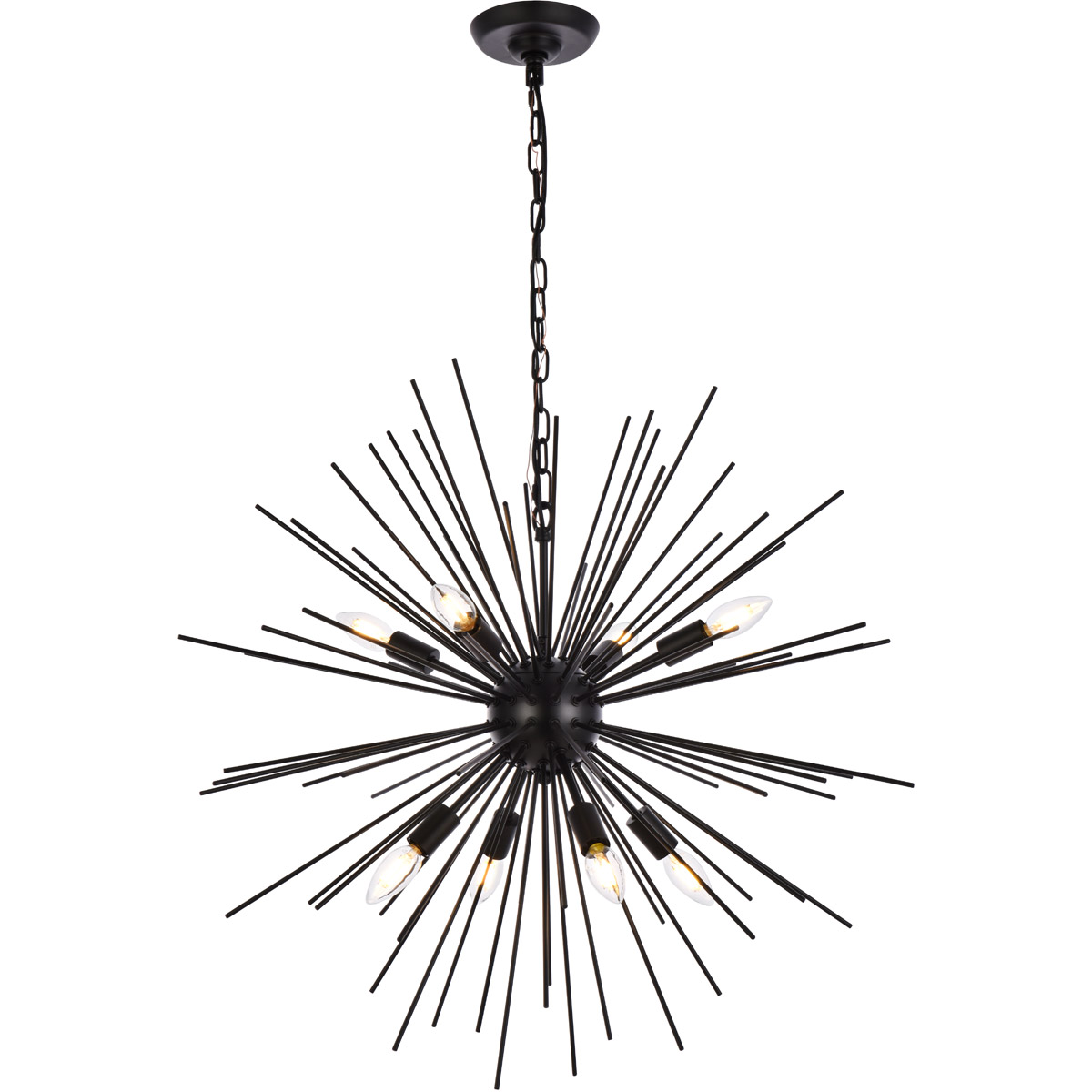 Timber 8 Light 30 inch Black Pendant Ceiling Light