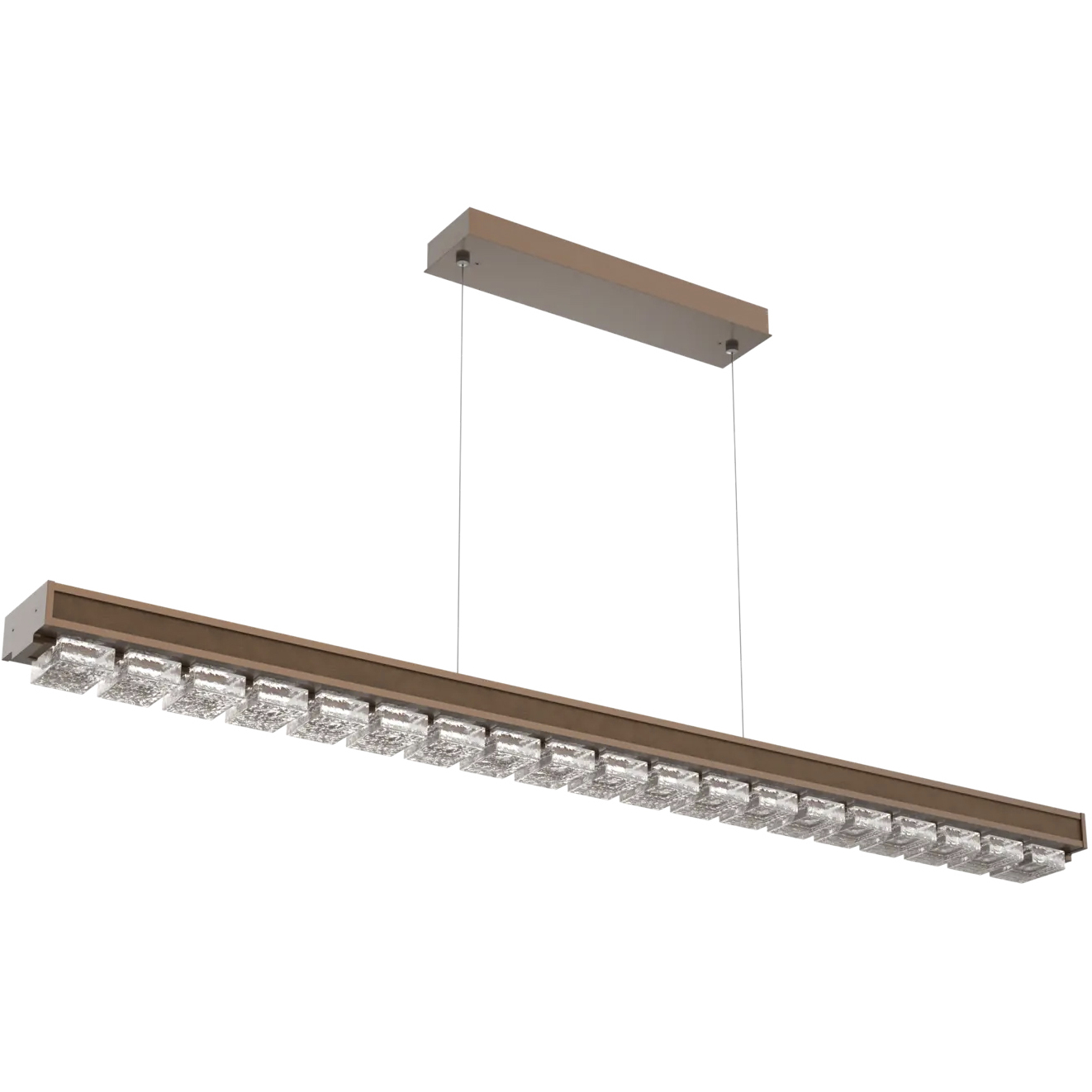 Tessera LED 62.6 inch Burnished Bronze with Nutmeg Linear Chandelier Ceiling Light