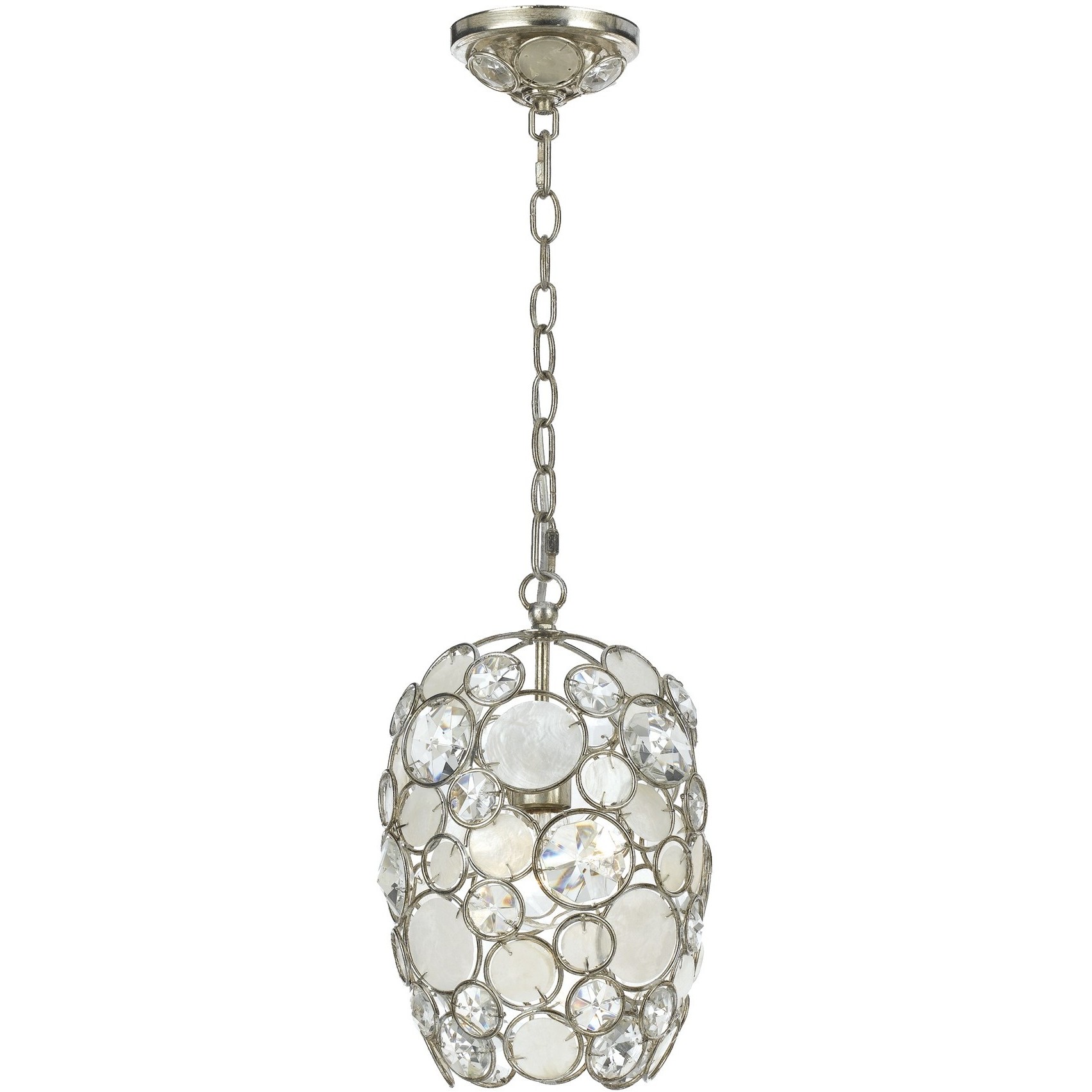 Palla 1 Light 8.5 inch Antique Silver Chandelier Ceiling Light
