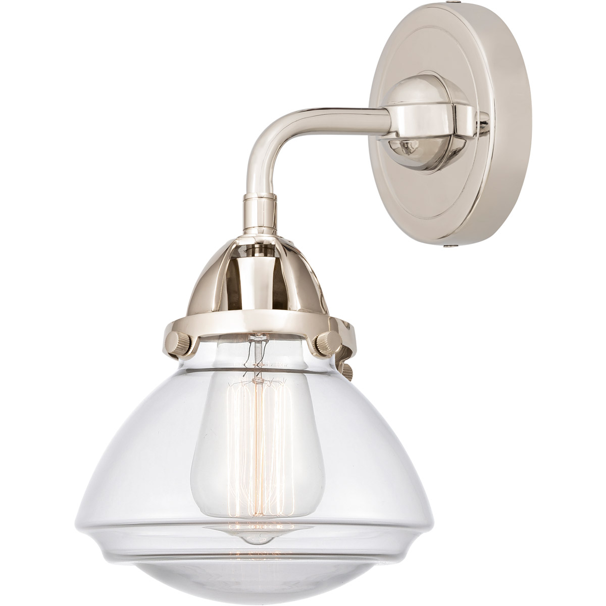 Nouveau 2 Olean 1 Light 7 inch Polished Nickel Sconce Wall Light in Clear Glass