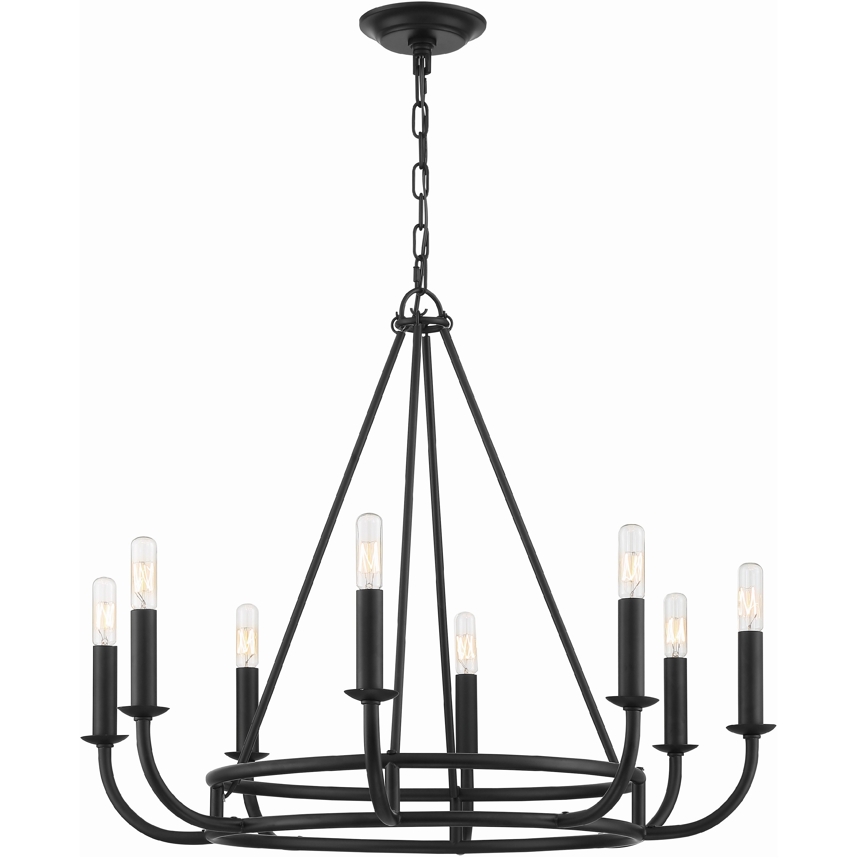 Bailey 8 Light 28 inch Matte Black Chandelier Ceiling Light