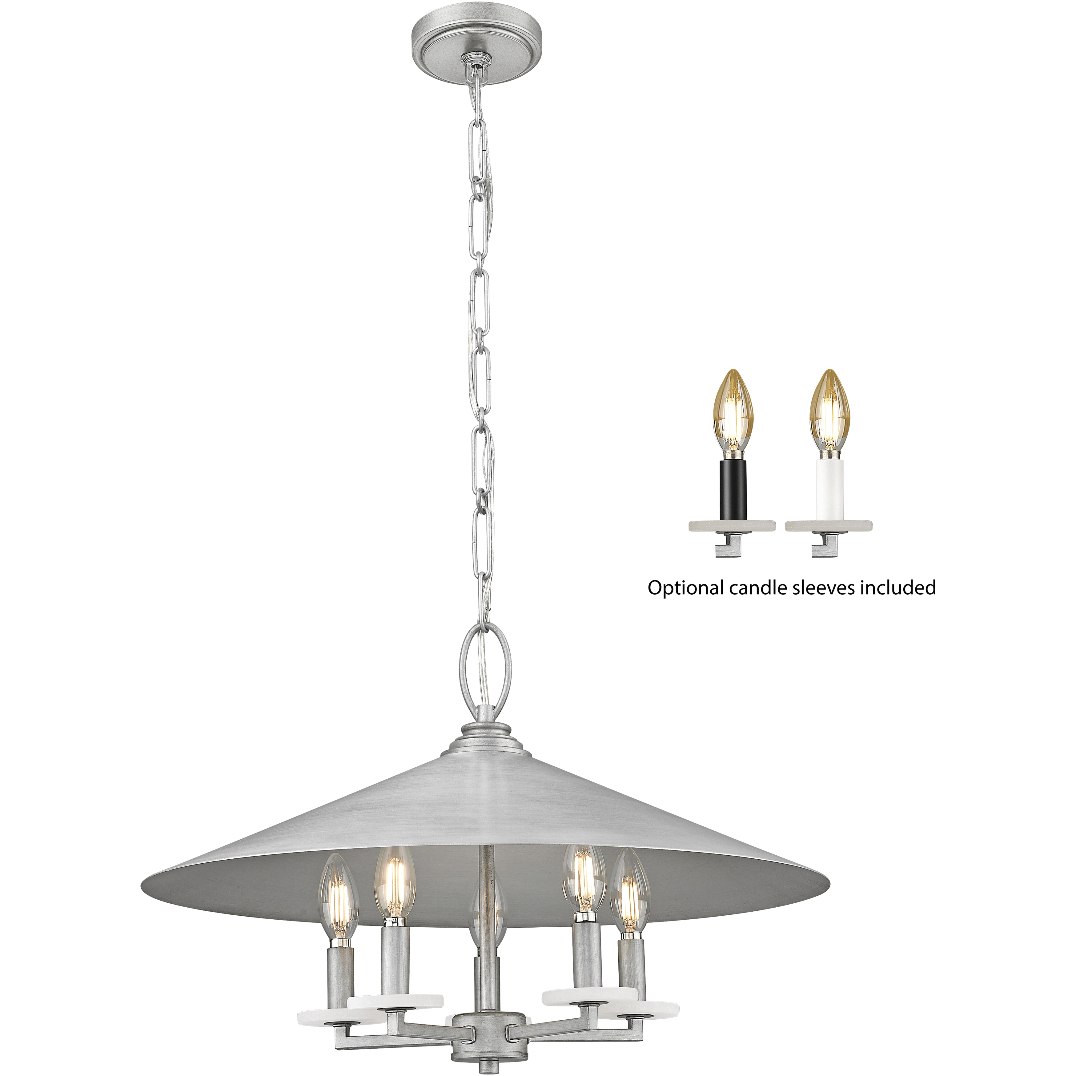 Rialto 5 Light 22 inch Signature Pewter Pendant Ceiling Light