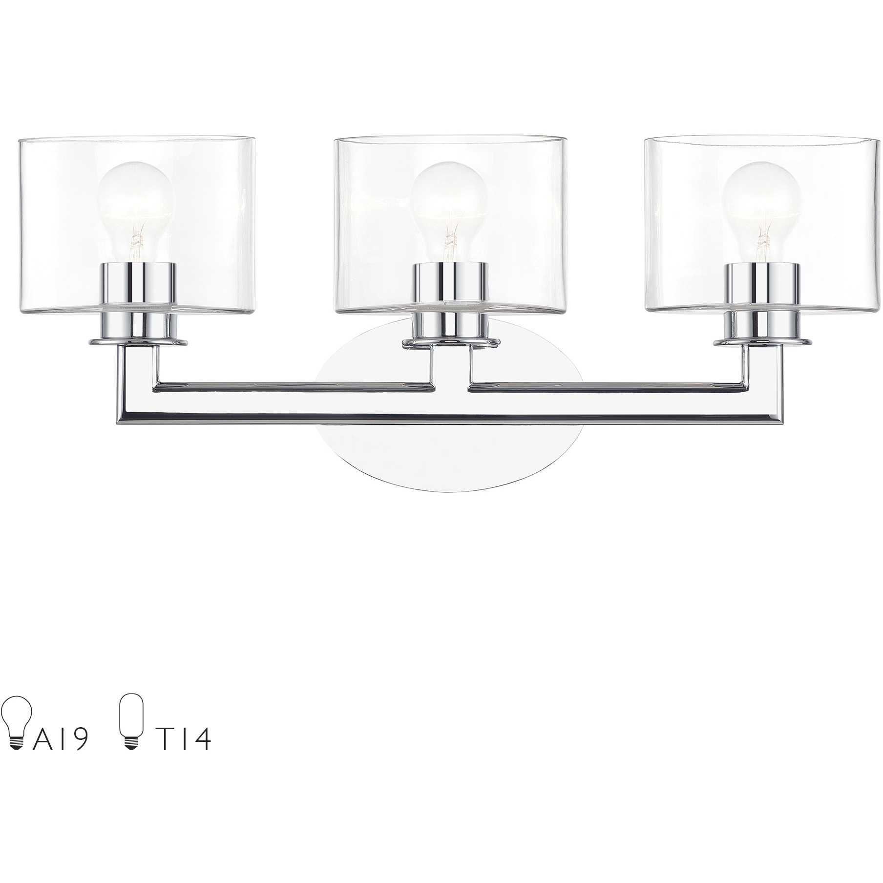 Bernardino 3 Light 23.75 inch Polished Chrome Vanity Wall Sconce Wall Light