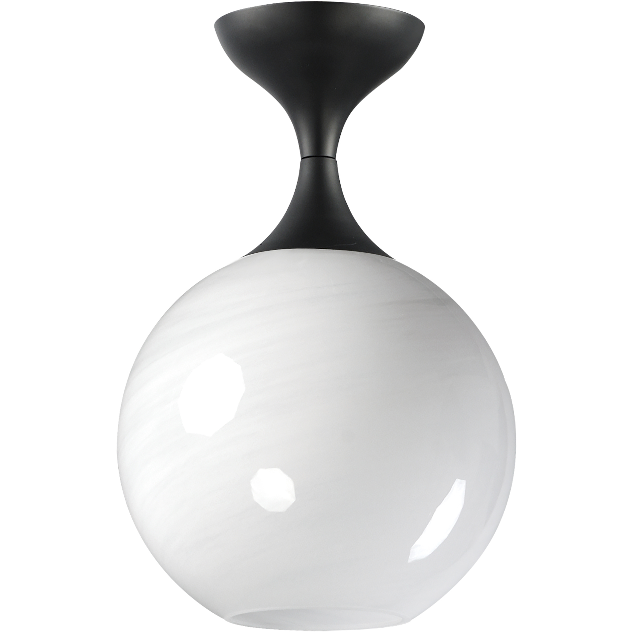 Neve 1 Light 9 inch Black Semi-Flush Mount Ceiling Light