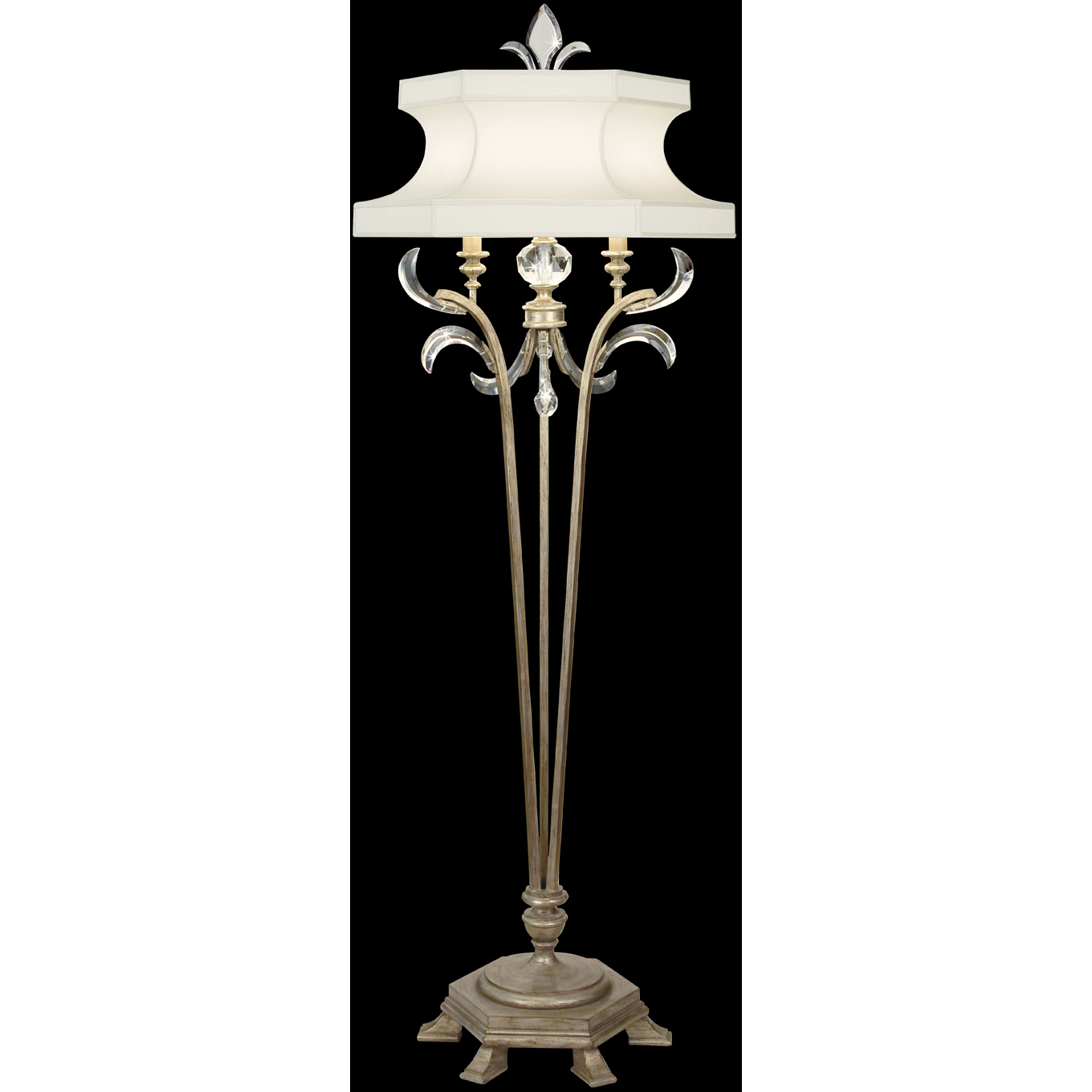 Beveled Arcs 72 inch 150 watt Silver Floor Lamp Portable Light