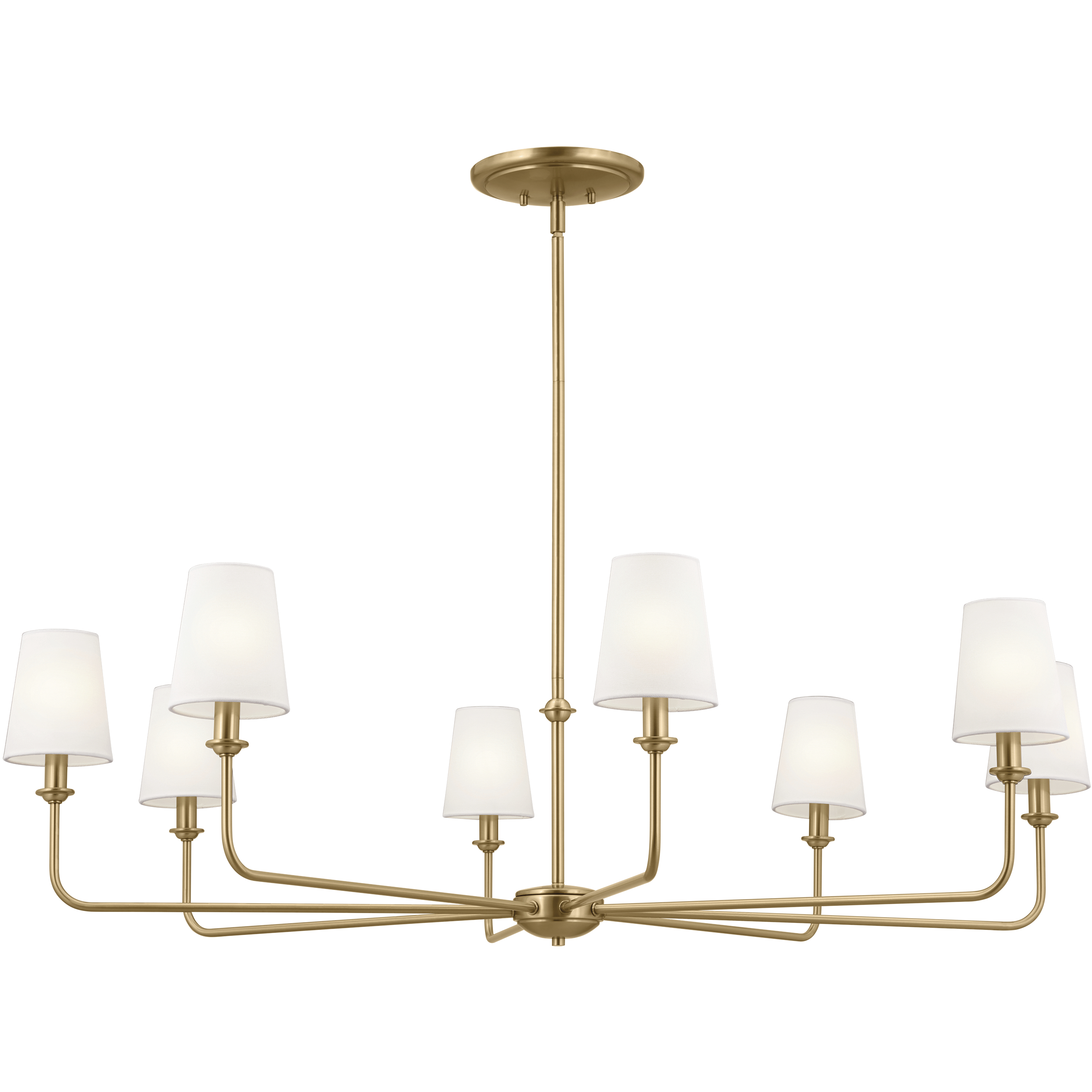 Pallas 8 Light 42.75 inch Brushed Natural Brass Chandelier Ceiling Light