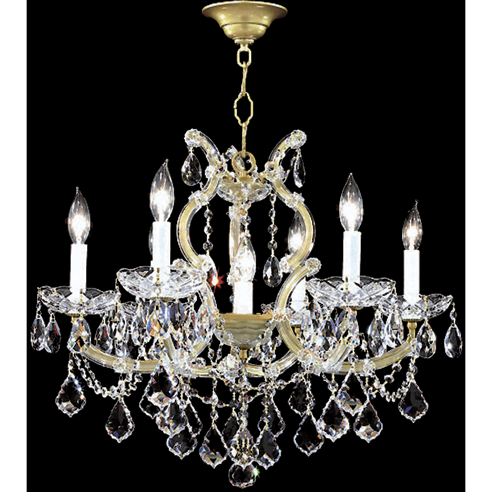 Maria Theresa 6 Light 23 inch Gold Lustre Chandelier Ceiling Light