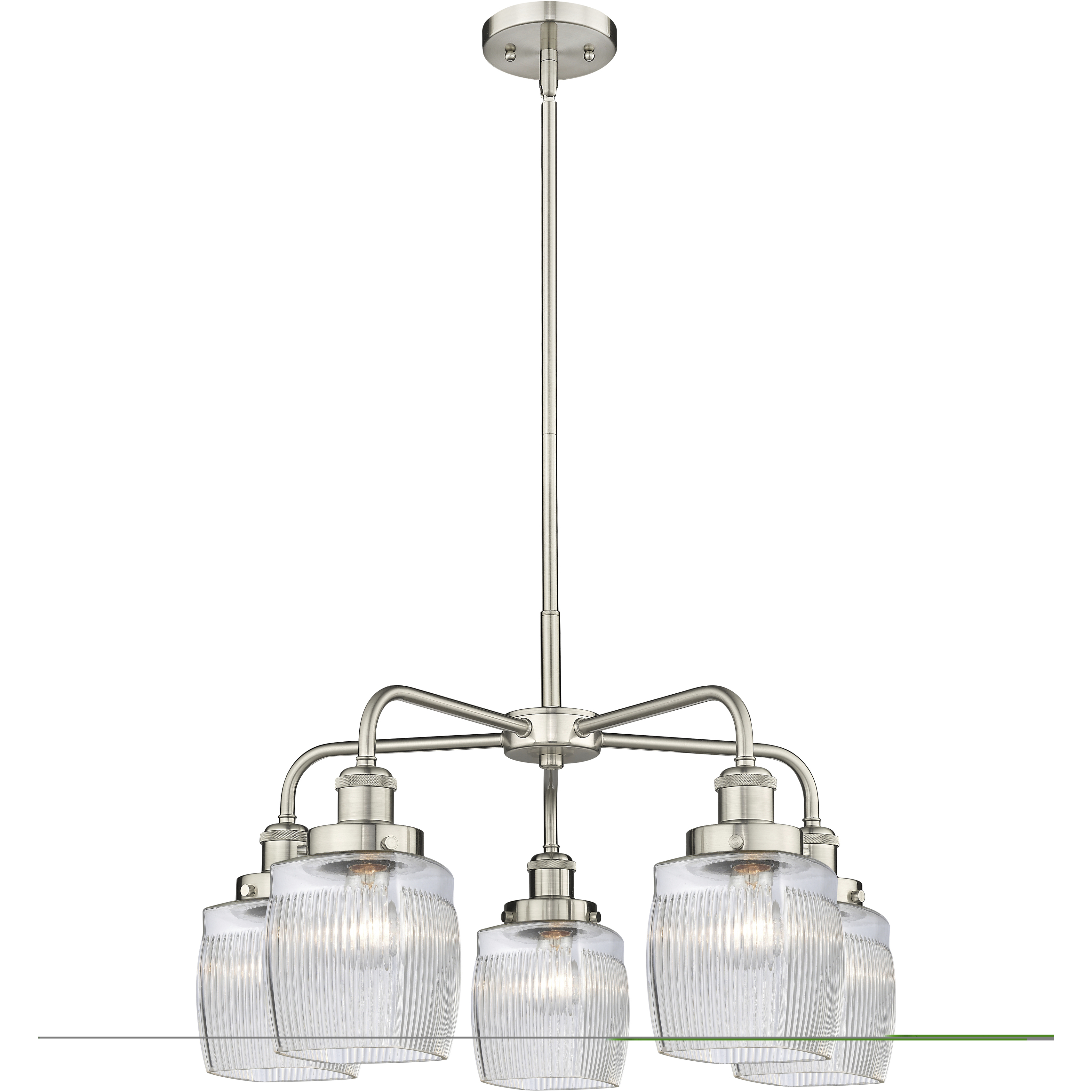 Colton 5 Light 23.5 inch Satin Nickel Chandelier Ceiling Light