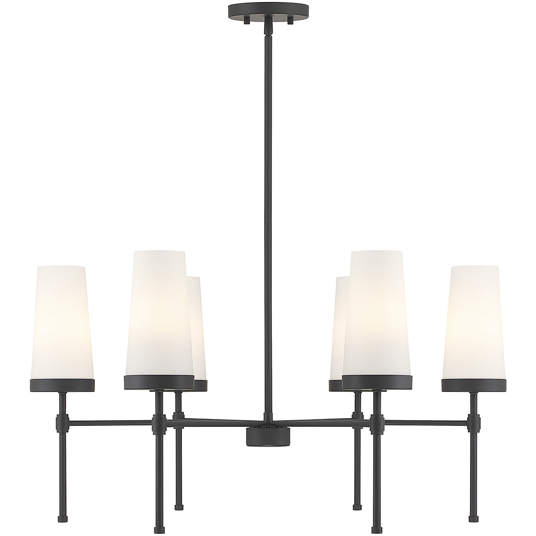 Haynes 6 Light 30 inch Matte Black Chandelier Ceiling Light, Essentials