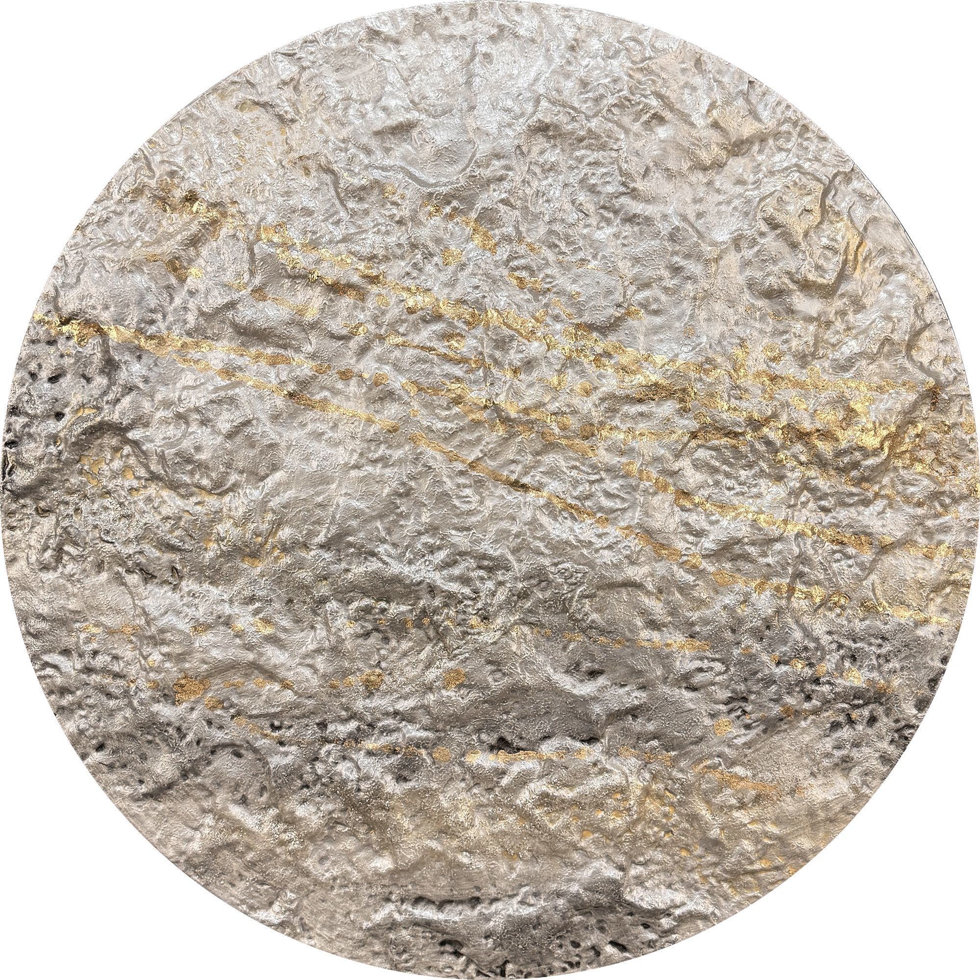 Metallic Mercury White and Gray and Metallic and Neutral Wall Sculpture, The Studio