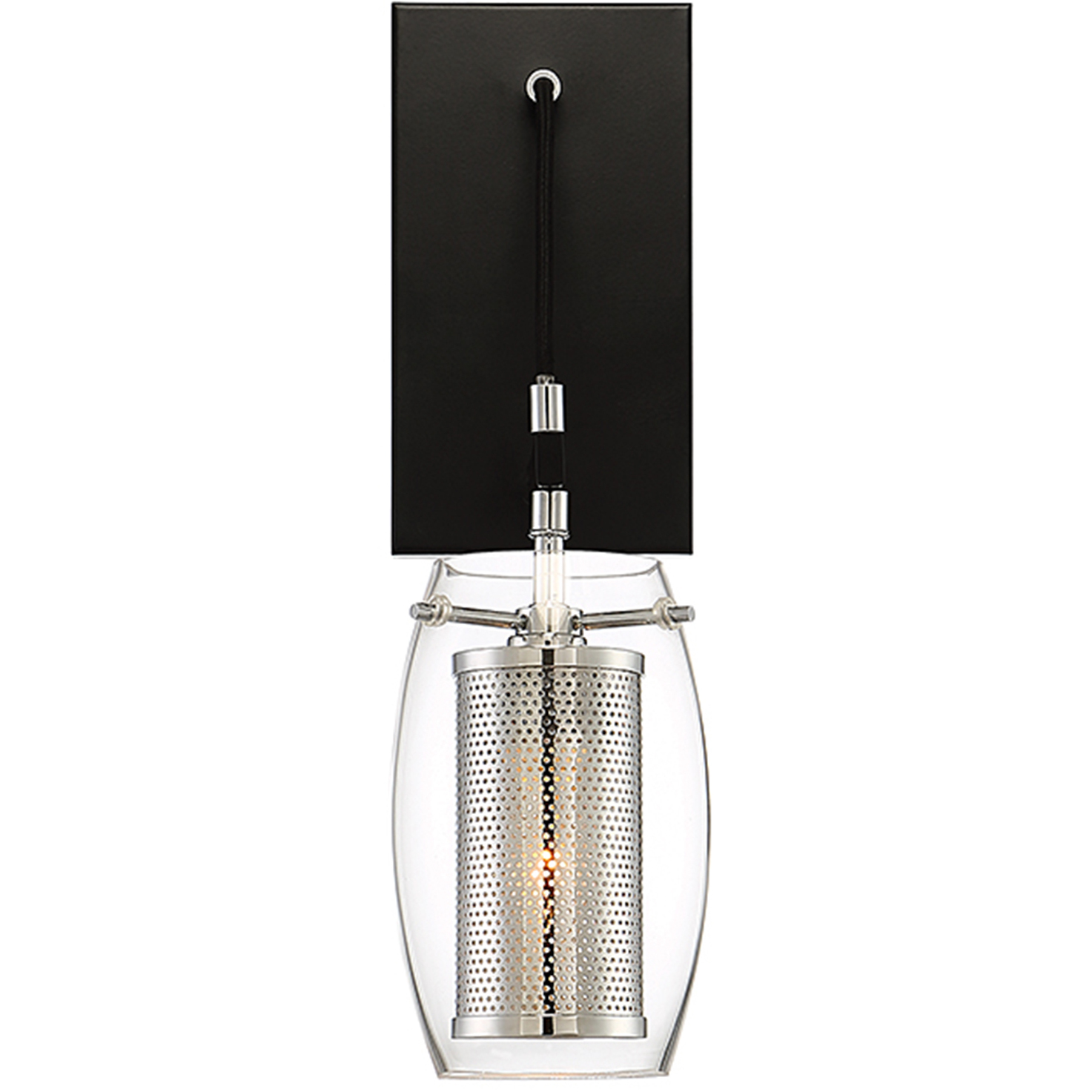 Dunbar 1 Light 4.75 inch Matte Black with Polished Chrome Accents Wall Sconce Wall Light, Essentials
