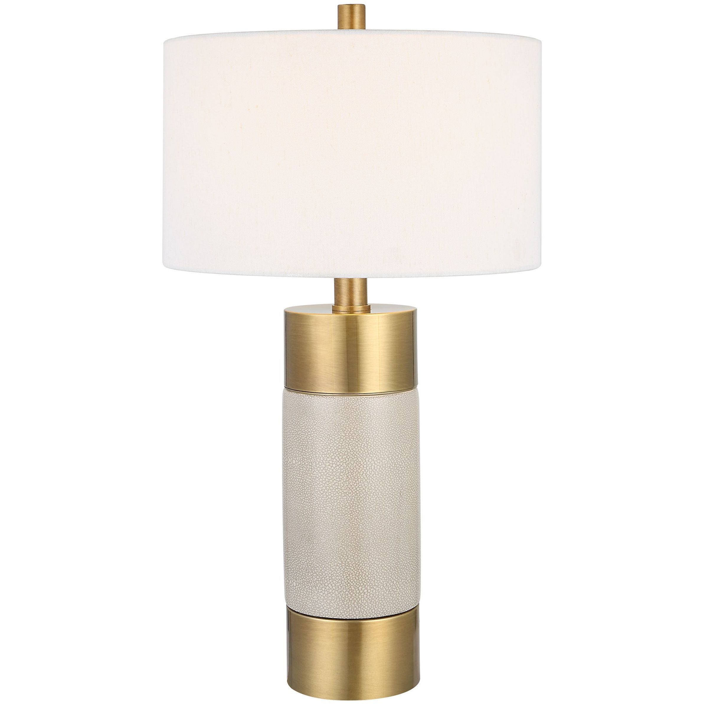 Adelia 31 inch 150.00 watt Brushed Brass and Ivory Crackle Glaze Table Lamp Portable Light