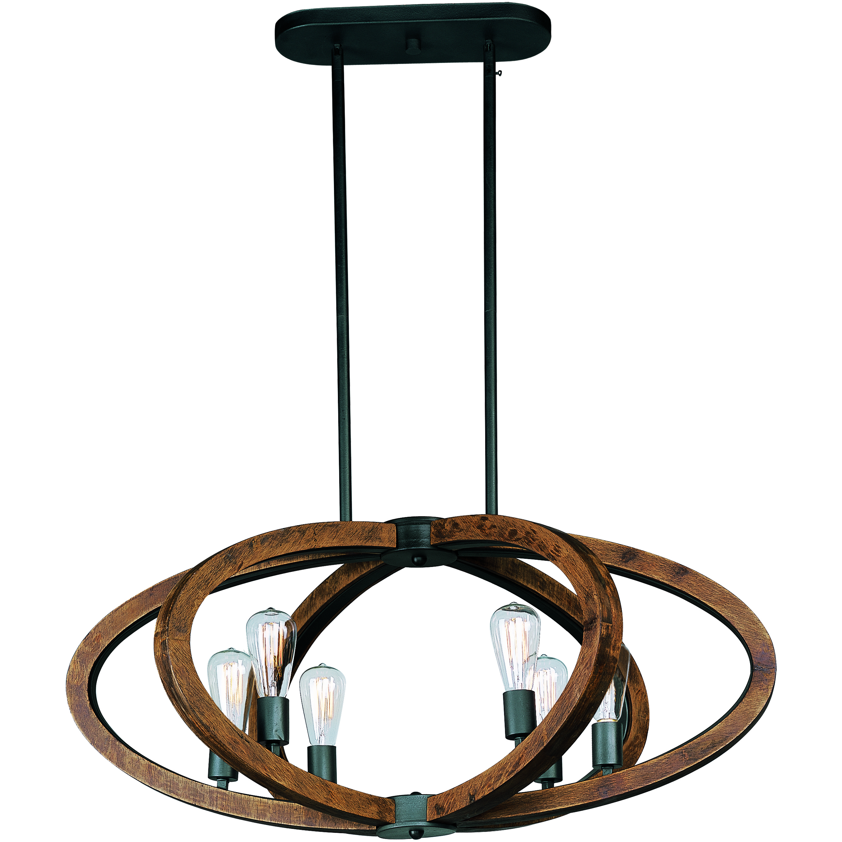 Bodega Bay 6 Light 22.25 inch Anthracite Multi-Light Pendant Ceiling Light in Bulb Not Included
