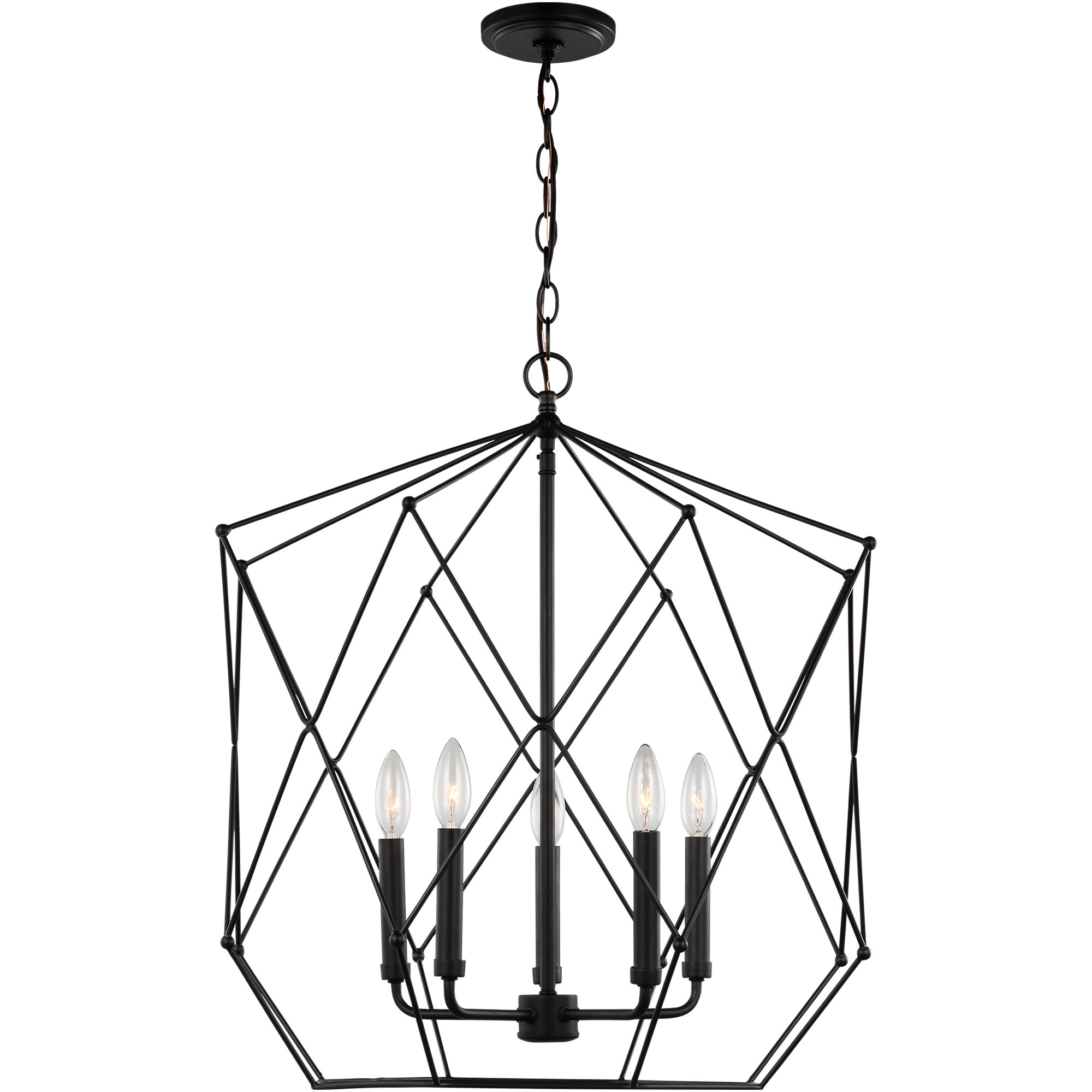 Zarra 5 Light 23 inch Midnight Black Indoor Pendant Lantern Ceiling Light