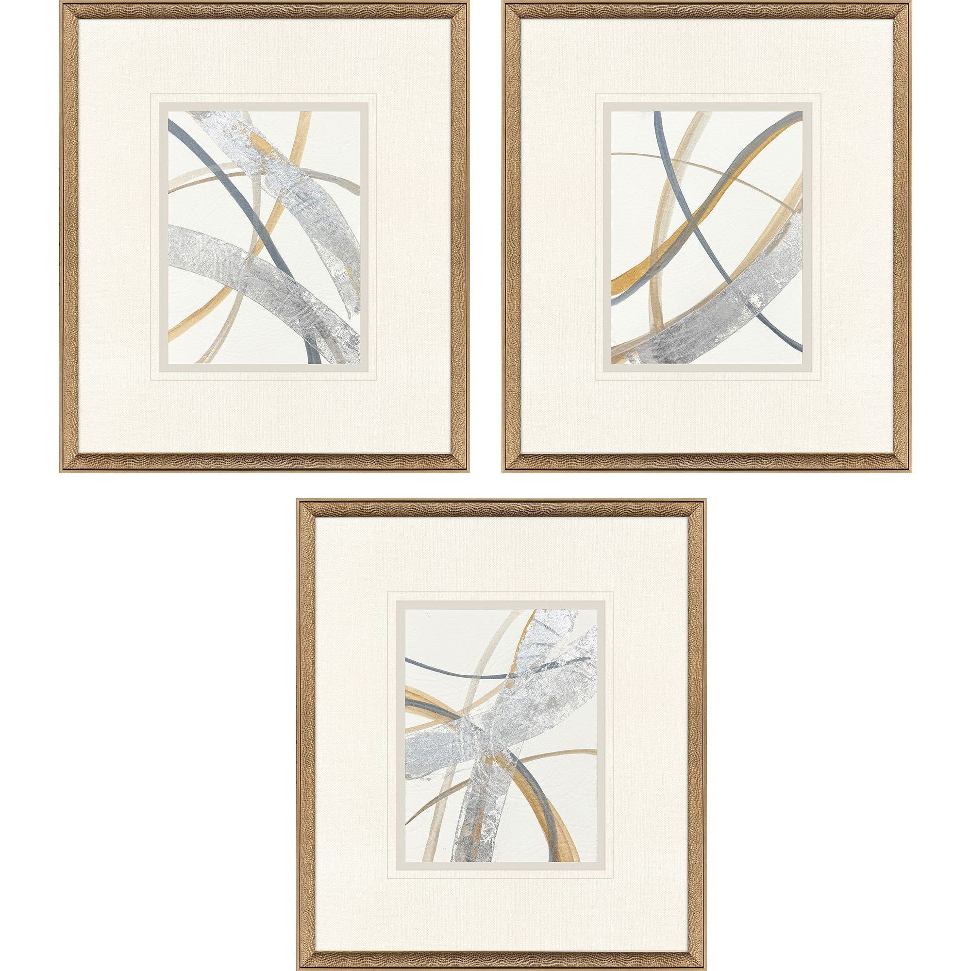 Crossing Paths Blue and Metallic and White Framed Art, The Studio