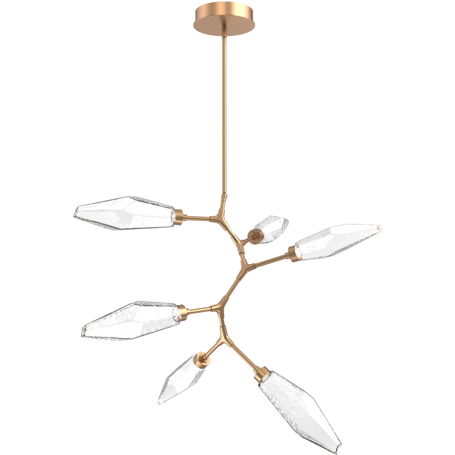 Rock Crystal LED 38.8 inch Novel Brass Chandelier Ceiling Light in 3000K LED, Chilled Clear, Modern Vine