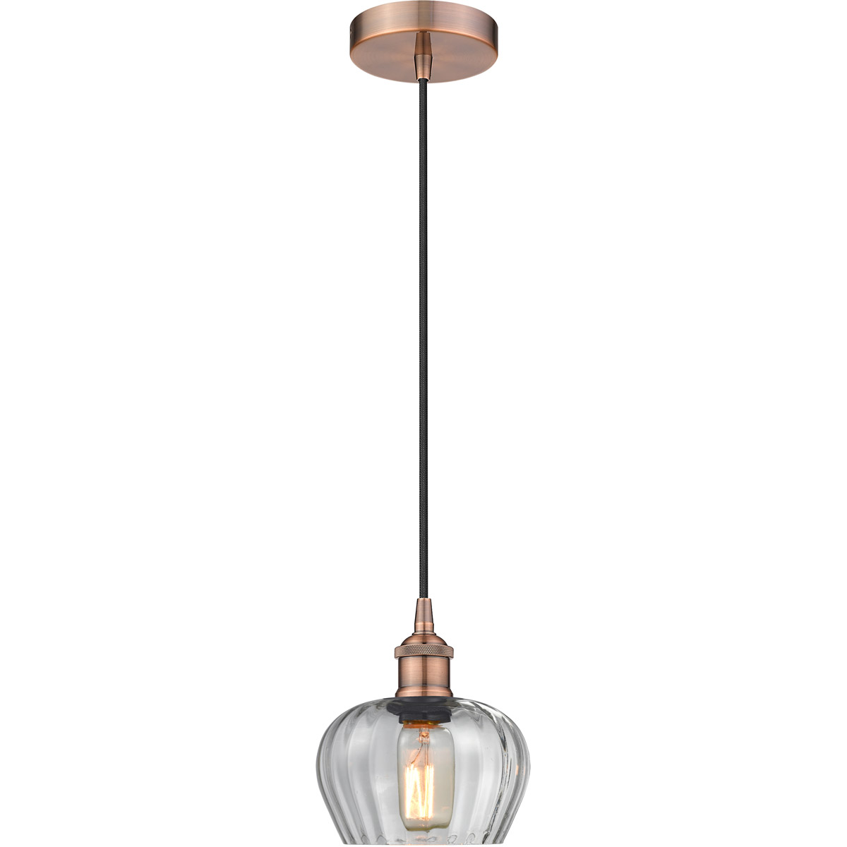 Edison Fenton 1 Light 7 inch Antique Copper Mini Pendant Ceiling Light