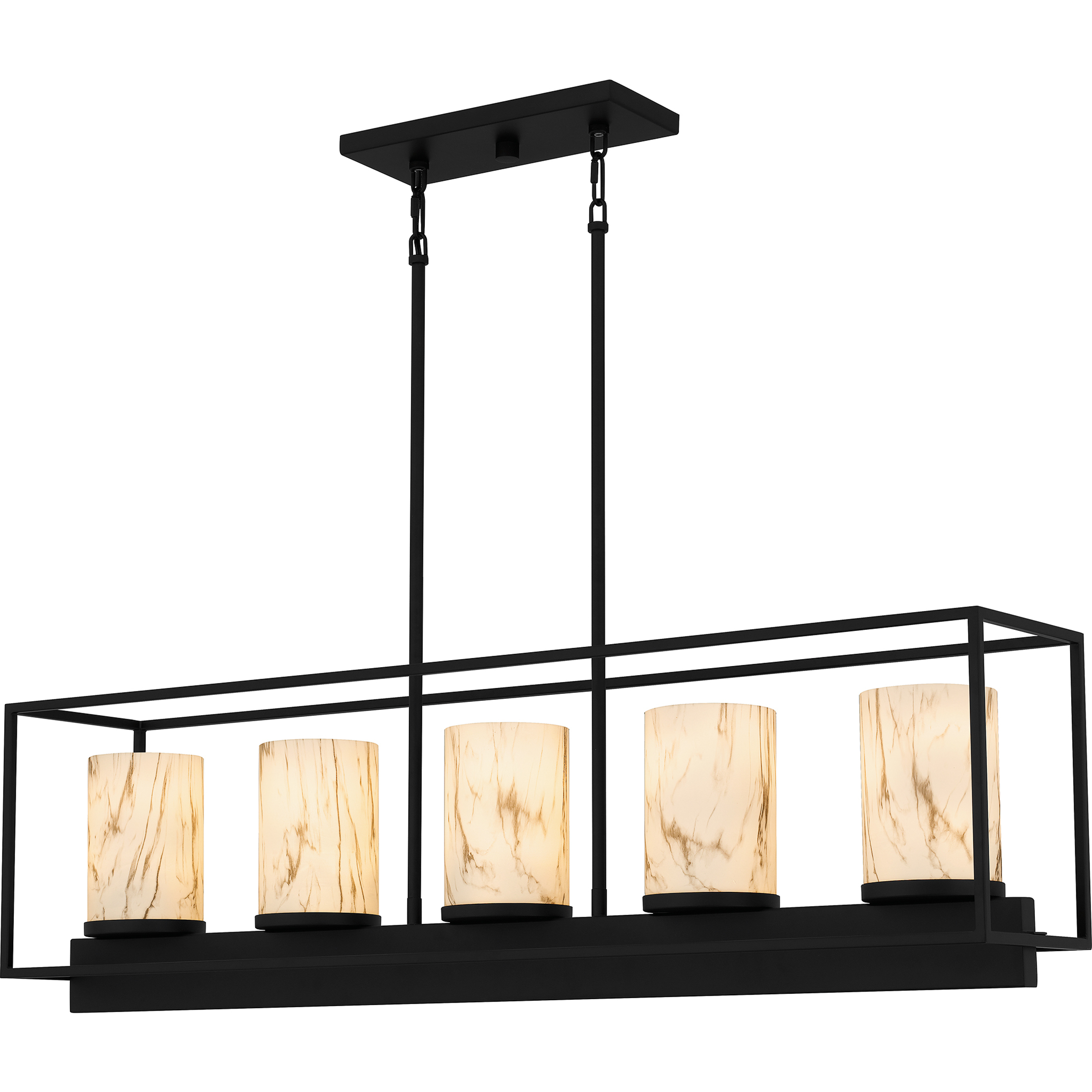 Bentley 5 Light 42 inch Matte Black Island Light Ceiling Light, Medium