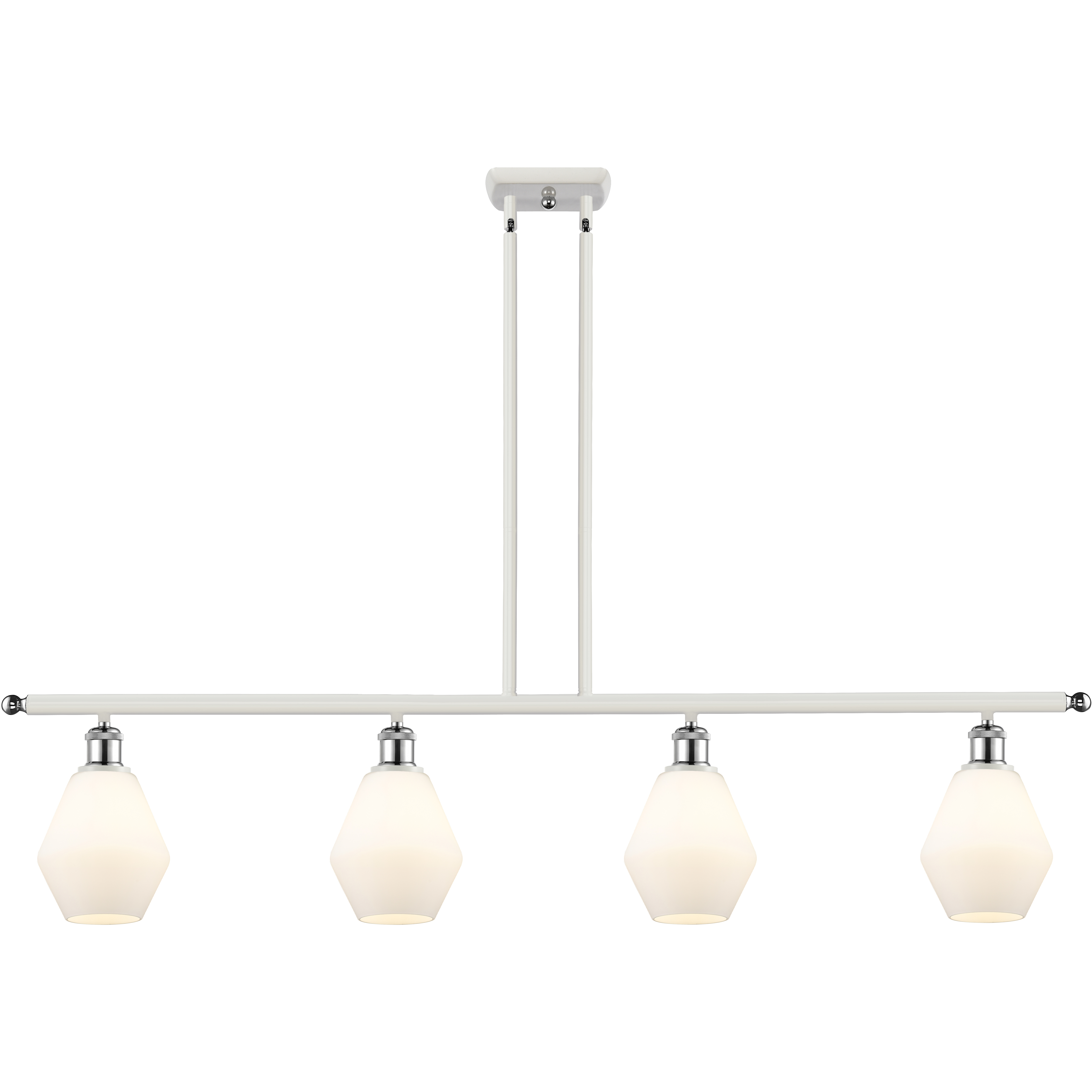 Ballston Cindyrella LED 48 inch White and Polished Chrome Island Light Ceiling Light in Matte White Glass
