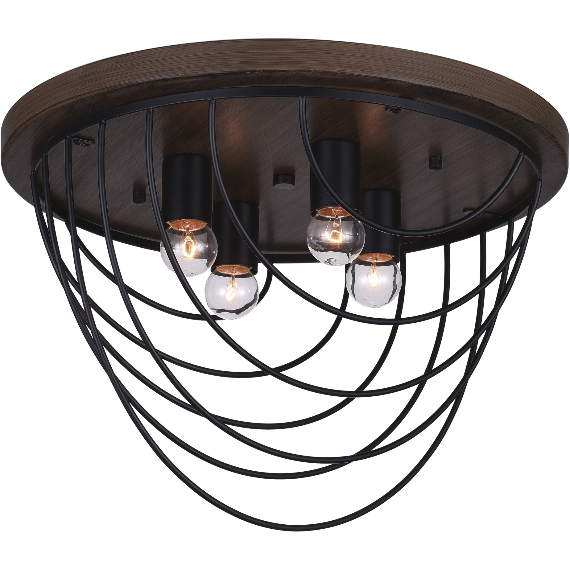 Gala 4 Light 18 inch Black Flush Mount Ceiling Light
