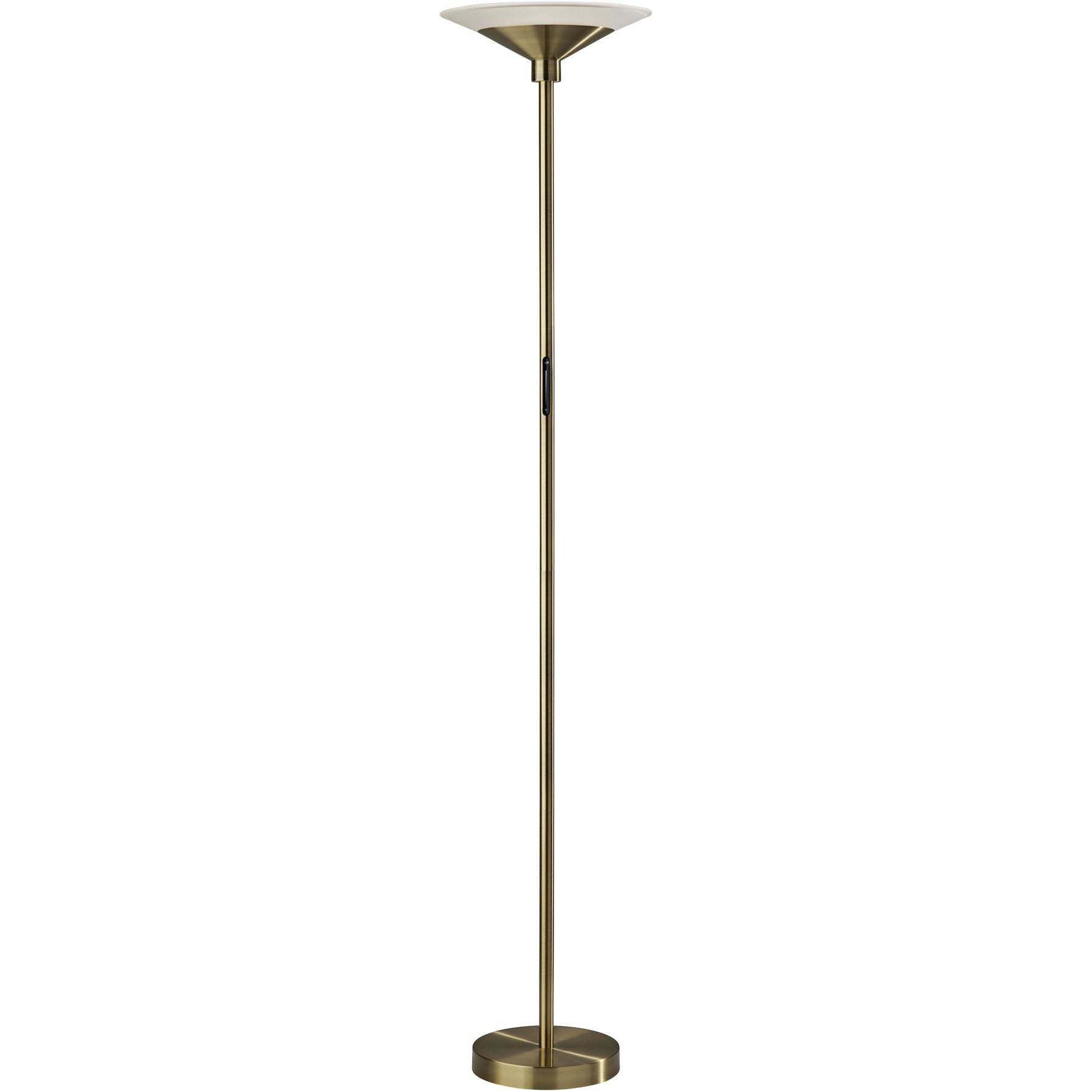 Solar 71 inch 24.00 watt Antique Brass Torchiere Portable Light